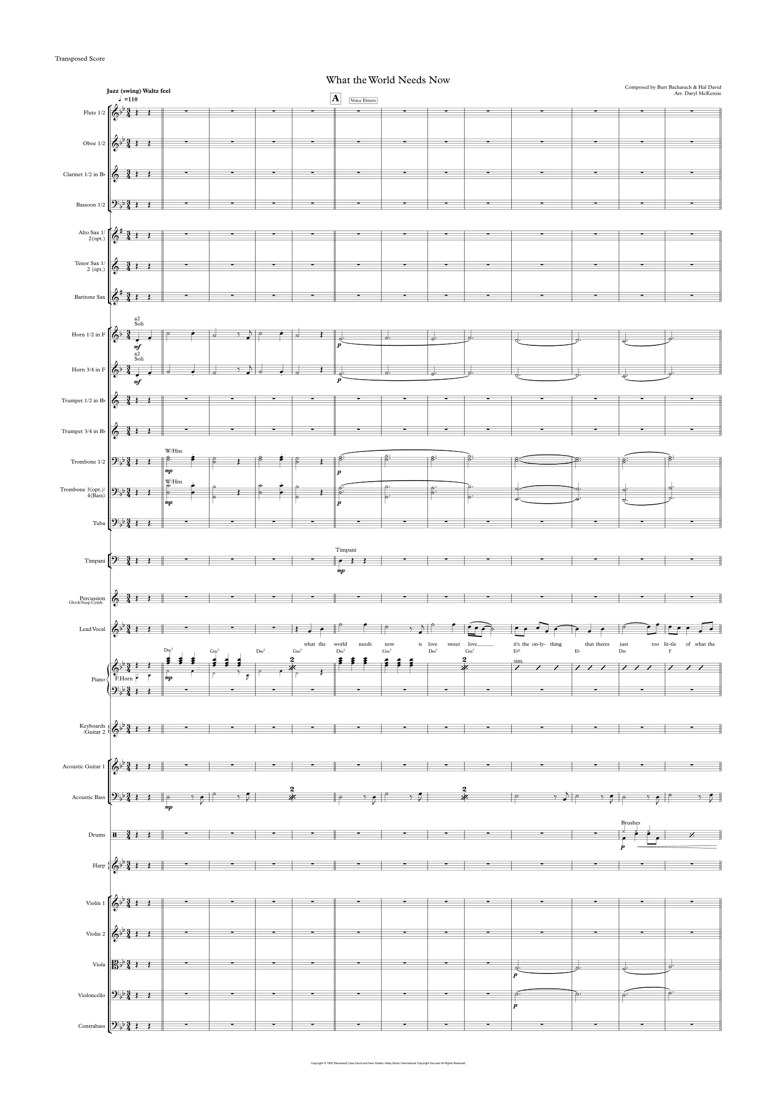 What The World Needs Now Is Love (arr. Daryl McKenzie) by Jackie DeShannon 管弦乐团 - 预览
