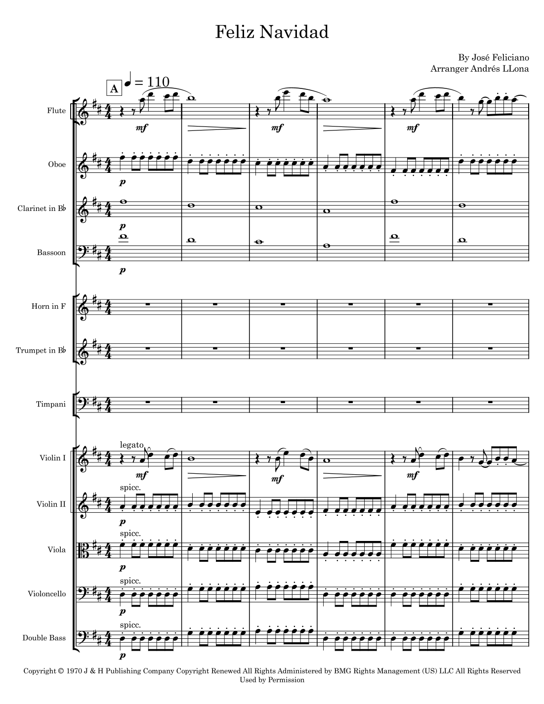Feliz Navidad (arr. Andrés LLona) by Clay Walker Full Orchestra (管弦乐团) - 预览