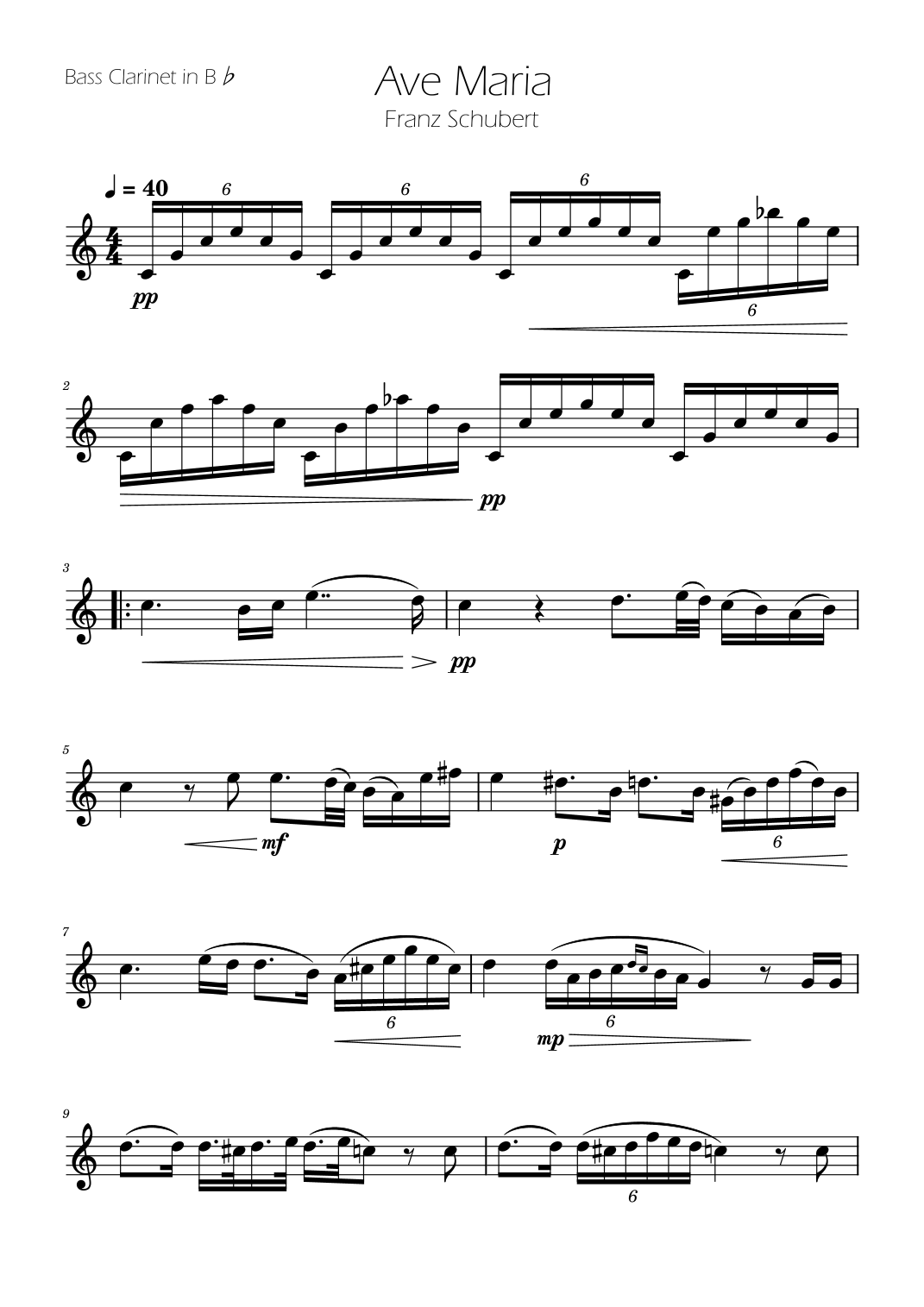 Ave Maria Bass Clarinet Solo arr Ygor Nunes By Franz Schubert Ave Maria Bass Clarinet Solo arr Ygor Nunes By Franz Schubert