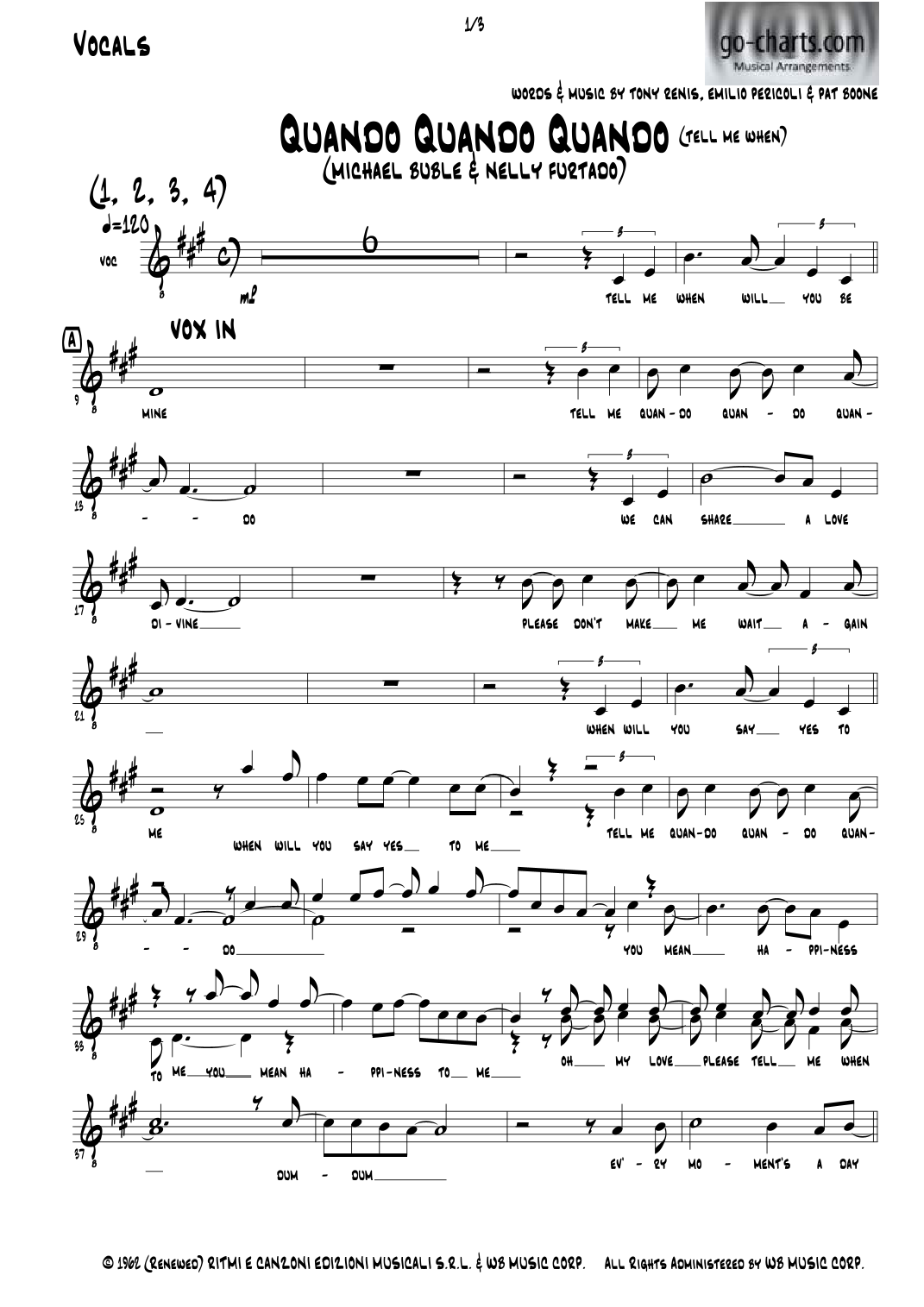 Quando, Quando, Quando (Tell Me When) (arr. Andy Davidson go-charts.com) by Various Artists Full Orchestra