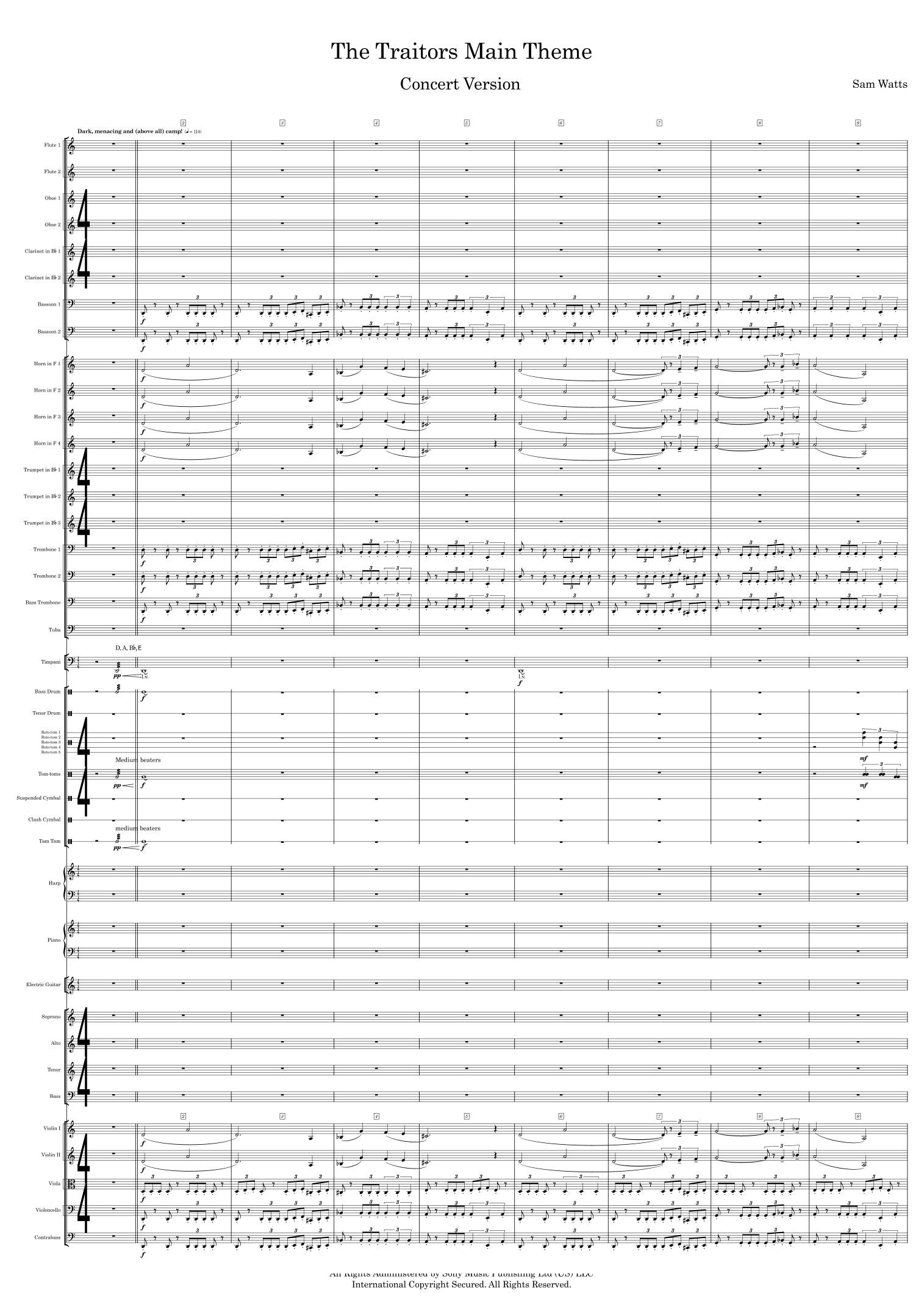 《叛徒》主题曲 The Traitors Main Theme (arr. Sam Watts) by (P/k/a Sam Watts) 管弦乐团 - 预览
