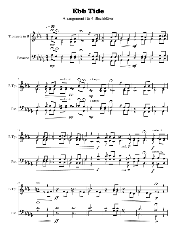 Ebb Tide Sheet Music Tim Waurick Brass Ensemble