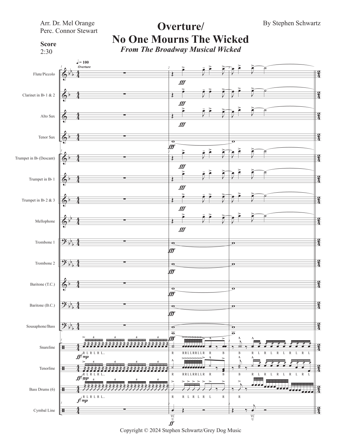 Overture/no One Mourns The Wicked by Stephen Schwartz Sheet Music for ...