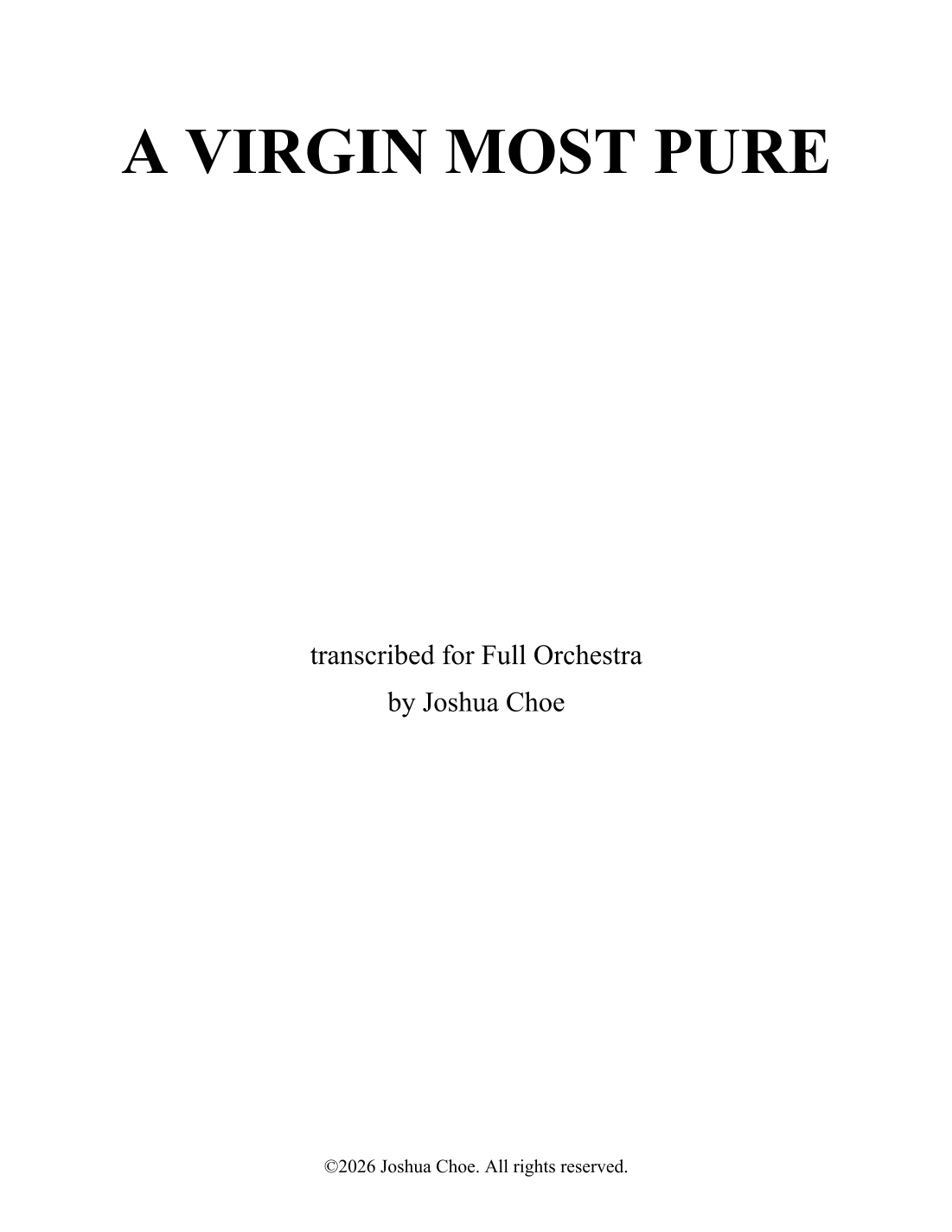 A Virgin Most Pure (Alternative Tune) (arr. JMJ Arrangements) by Traditional 管弦乐团 - 预览