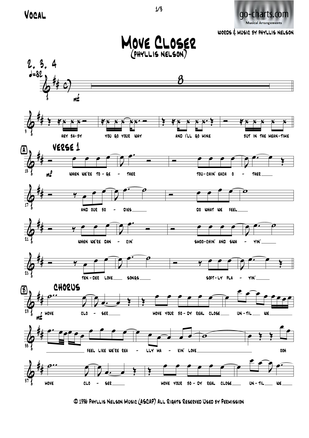 Move Closer (arr. Andy Davidson go-charts.com) by Phyllis Nelson 管弦乐团 - 预览