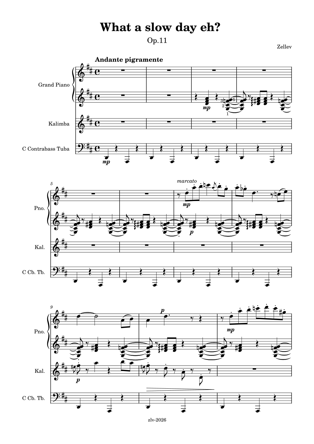 Slow Day What a slow day eh? by Zellev Sheet Music for Performance Ensemble at ...