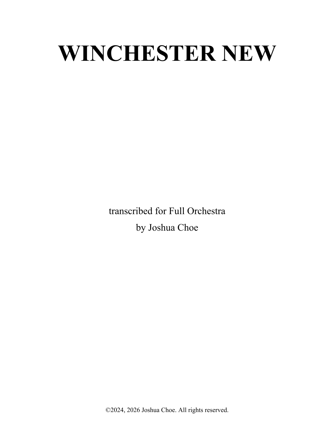 WINCHESTER NEW (arr. JMJ Arrangements) by Traditional 管弦乐团 - 预览