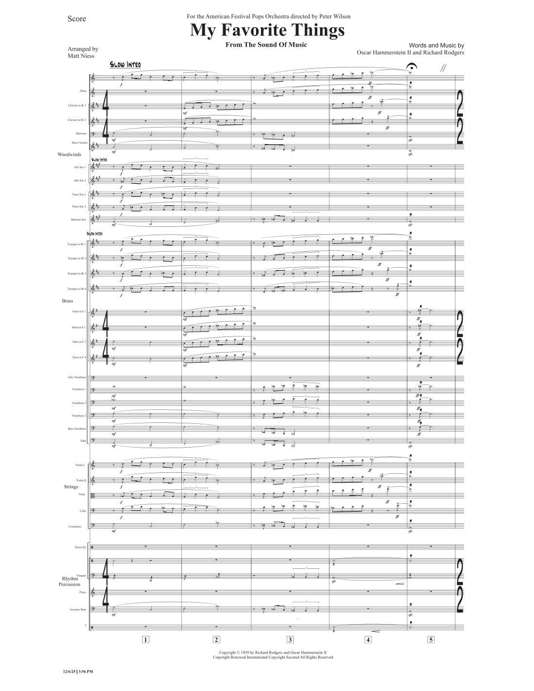 My Favorite Things (arr. Matthew Niess) by John Coltrane 管弦乐团 - 预览
