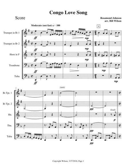 Congo Love Song (arr. Bill Wilson) Partituras Digitales