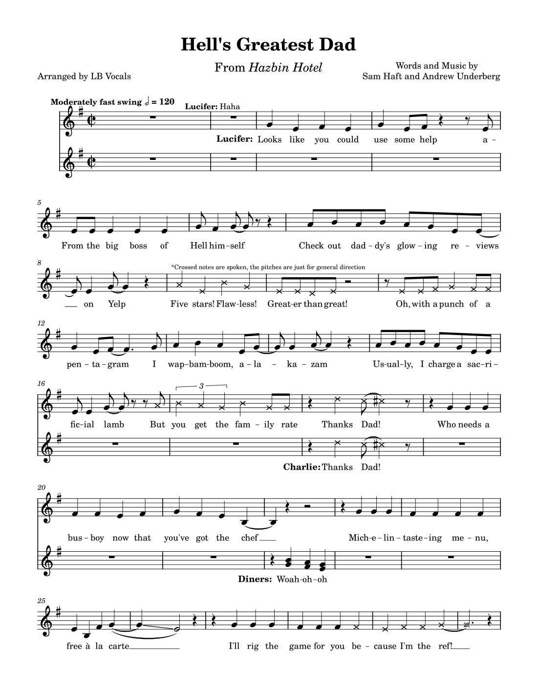 Hazbin Hotel- Hell's Greatest Dad: Vocal Lines Partitions | Andrew ...