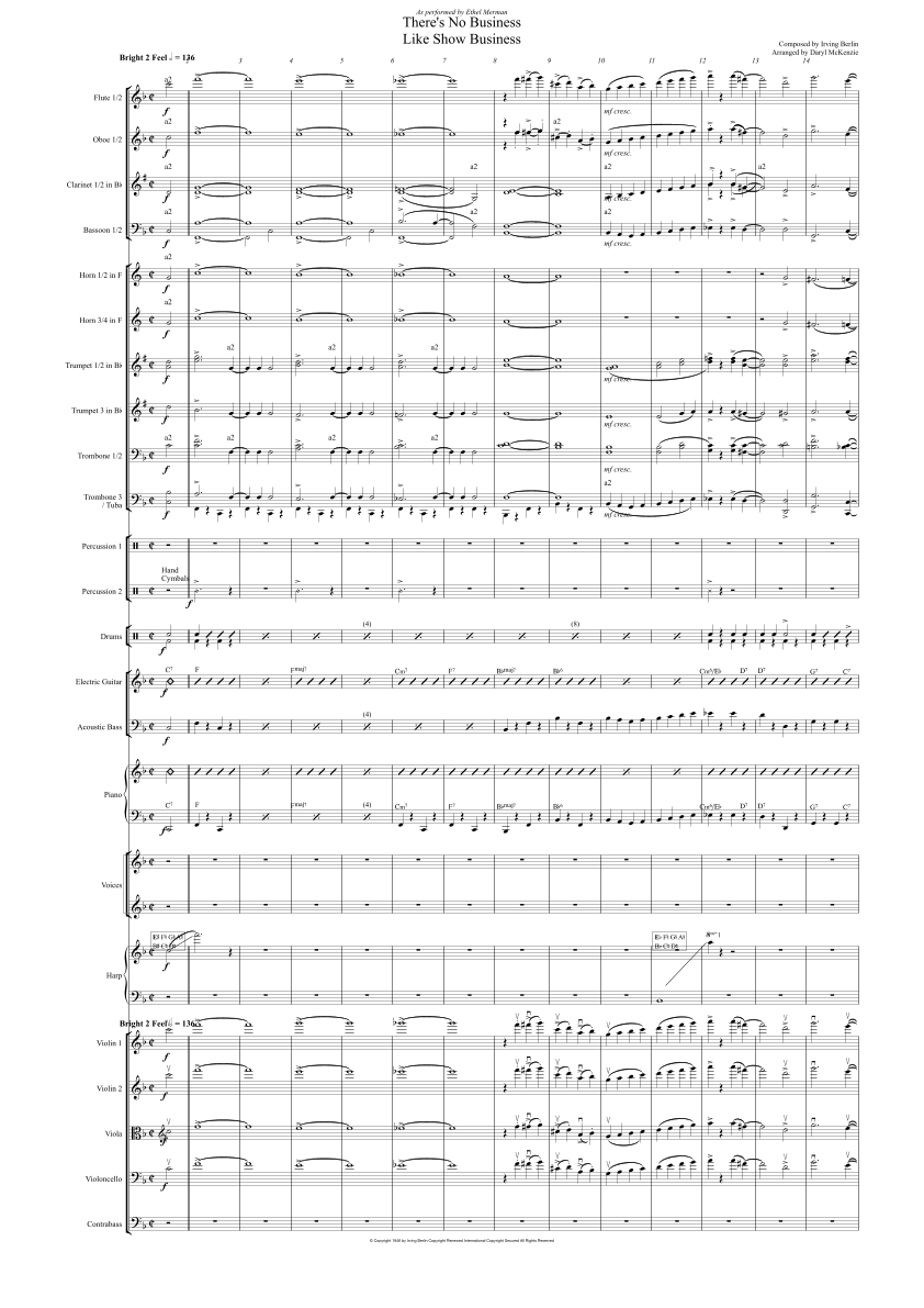There's No Business Like Show Business (arr. Daryl McKenzie) by Irving Berlin 管弦乐团 - 预览