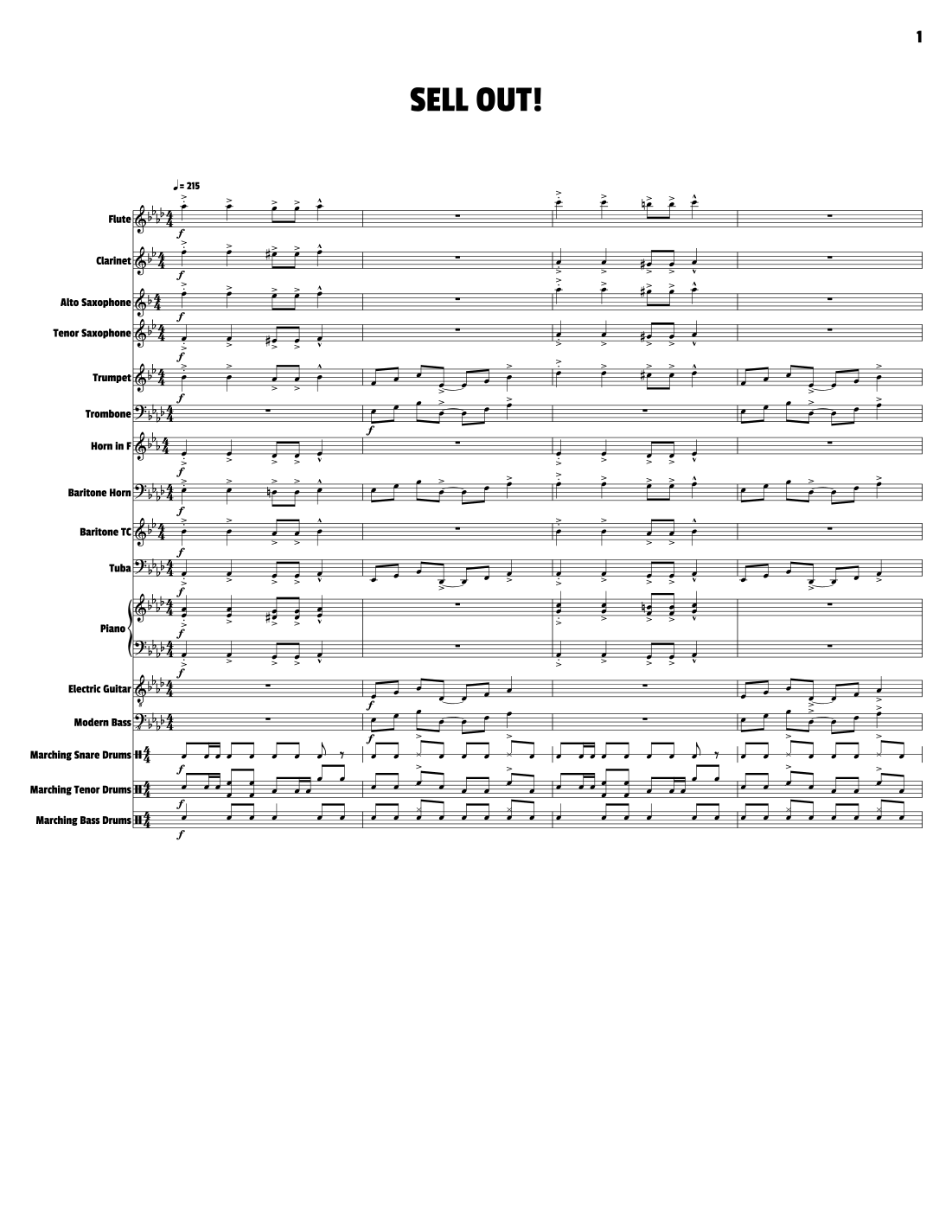 SELL OUT! by Real Big Fish Sheet Music for Concert Band (arr. Abrahm ...