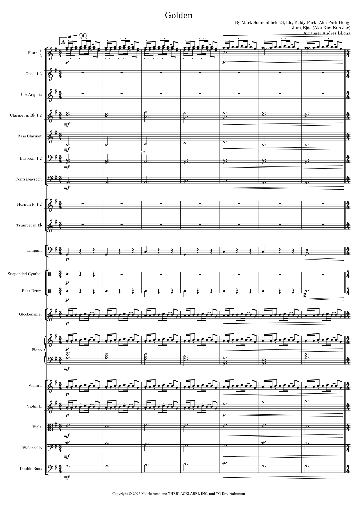 Golden (arr. Andrés LLona) by Huntr/X (Ejae, Audrey Nuna And Rei Ami) Full Orchestra - 预览