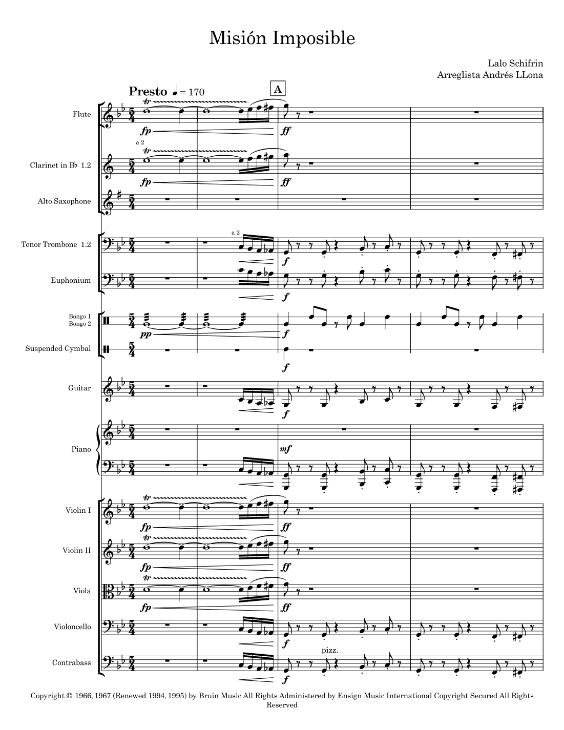Mission: Impossible Theme (arr. Andrés LLona) by Adam Clayton And Larry Mullen Full Orchestra