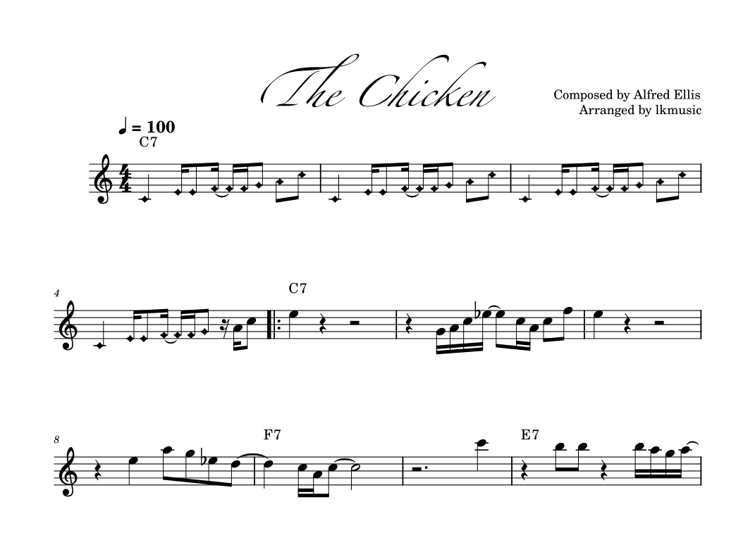 The Chicken Notes The Chicken by Jaco Pastorius Sheet Music for Clarinet Solo at Sheet ...