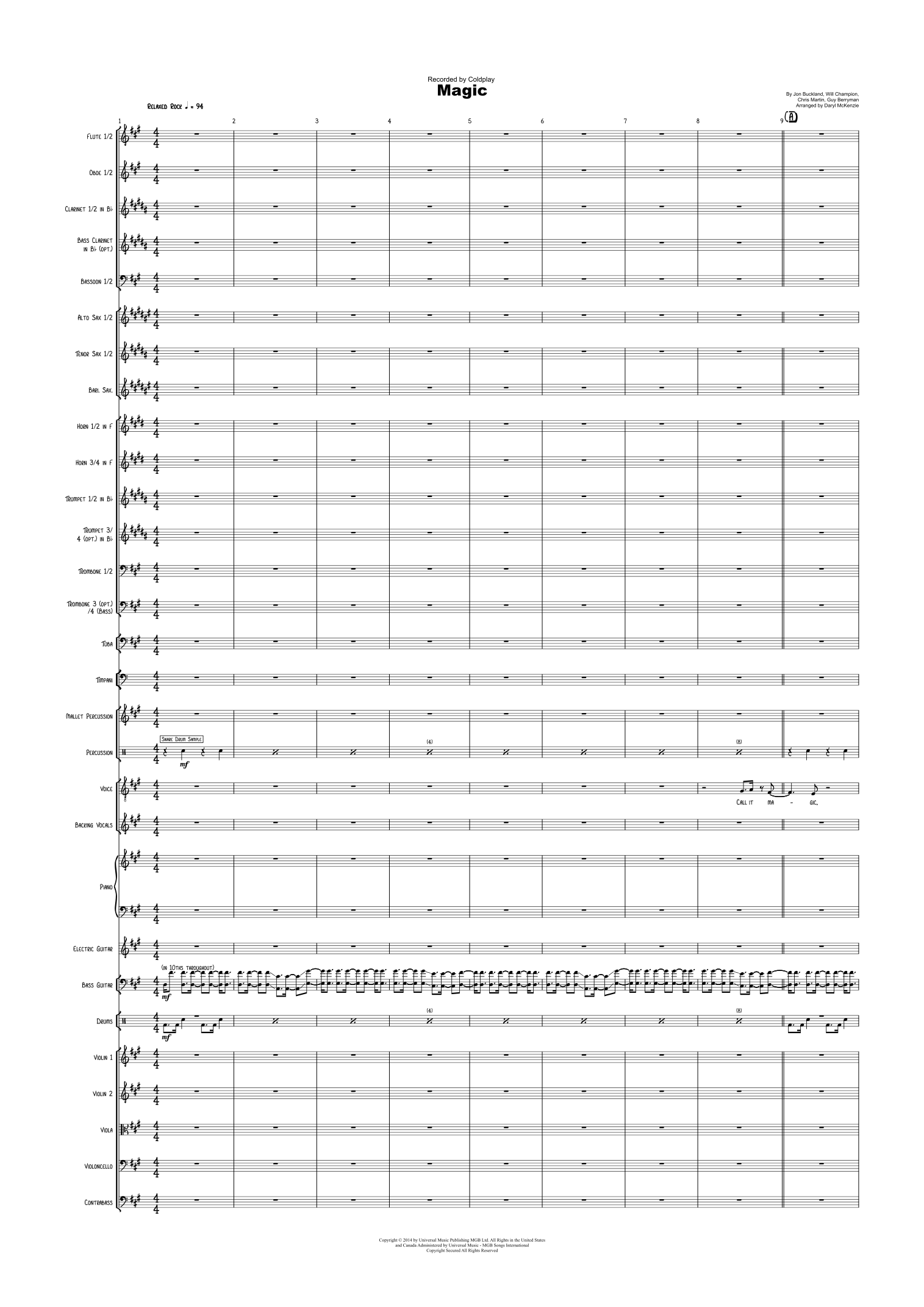 Magic (arr. Daryl McKenzie) by Coldplay 管弦乐团 - 预览