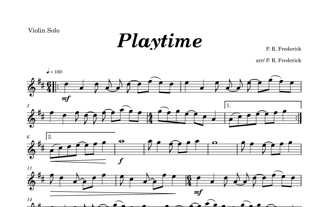 Play Time.pdf Playtime by P. R. Frederick Sheet Music for Violin Solo at Sheet Music ...