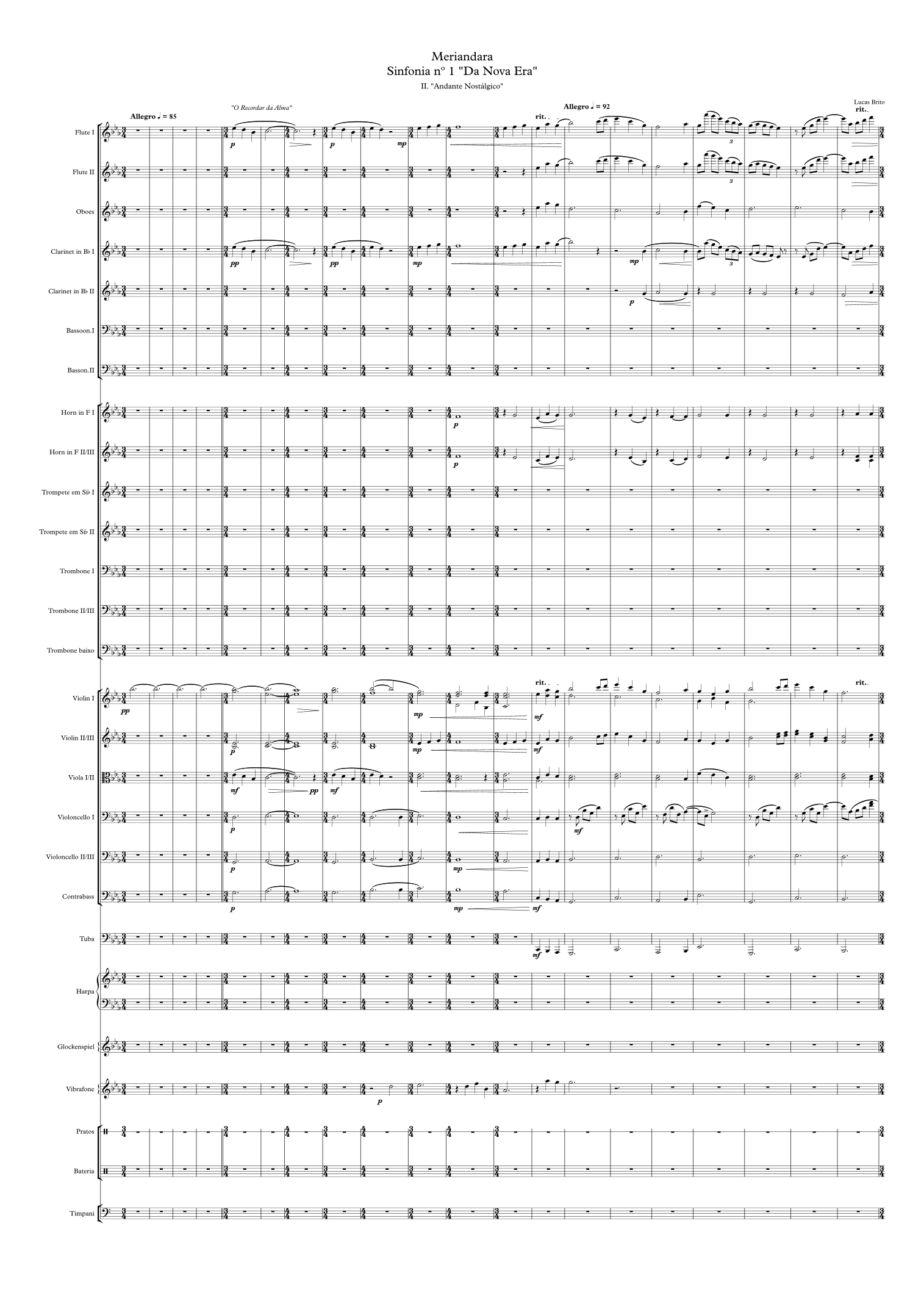 Meriandara, Sinfonia No I. Mov II. "Andante Nostálgico" by Lucas Brito 管弦乐团 - 预览
