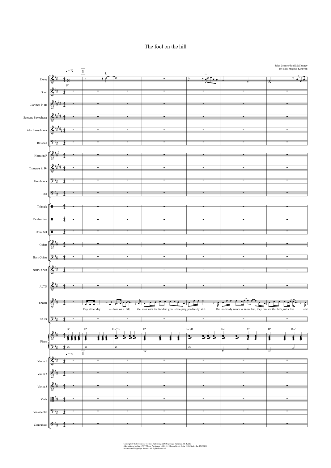 The Fool On The Hill (arr. Nils-Magnus Kinnvall) by The Beatles Full Orchestra