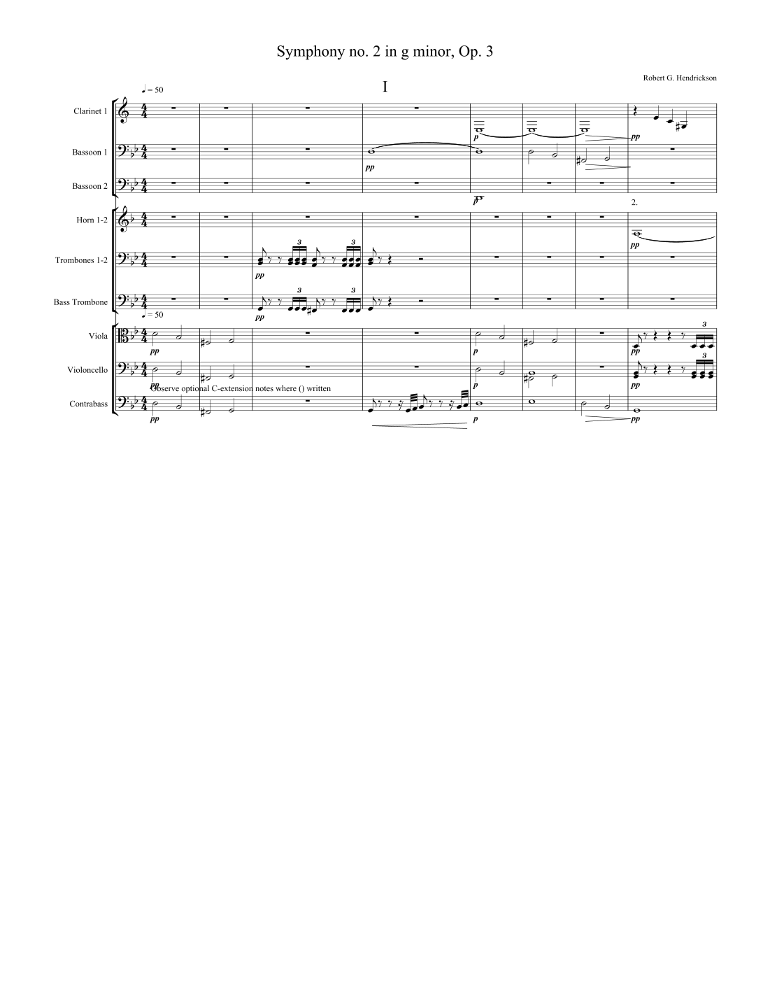 Robert Hendrickson 的 g小调第二交响曲 全编制管弦乐团 - 预览