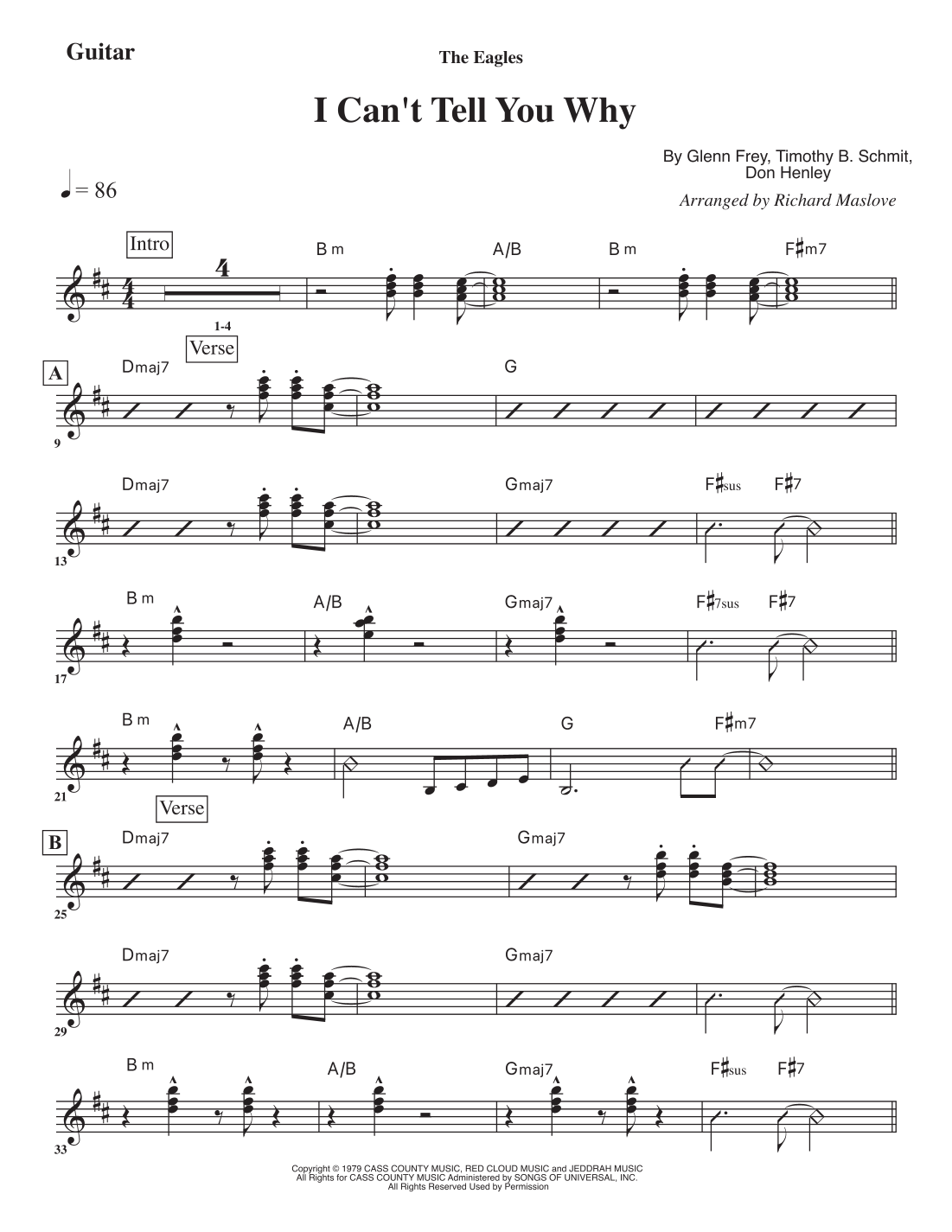 I Can't Tell You Why (arr. Richard Maslove) by Eagles 管弦乐团 - 预览