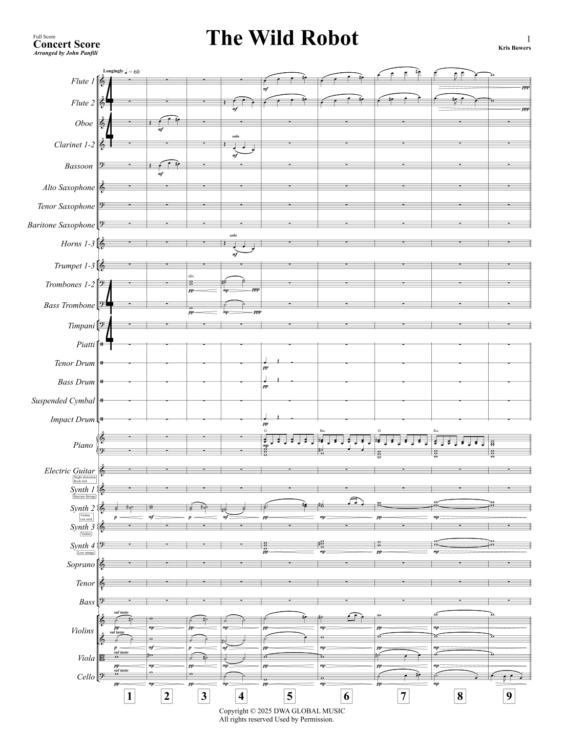 The Wild Robot - Score Only (仅总谱) (arr. John Panfili) by Kris Bowers 管弦乐团 - 预览