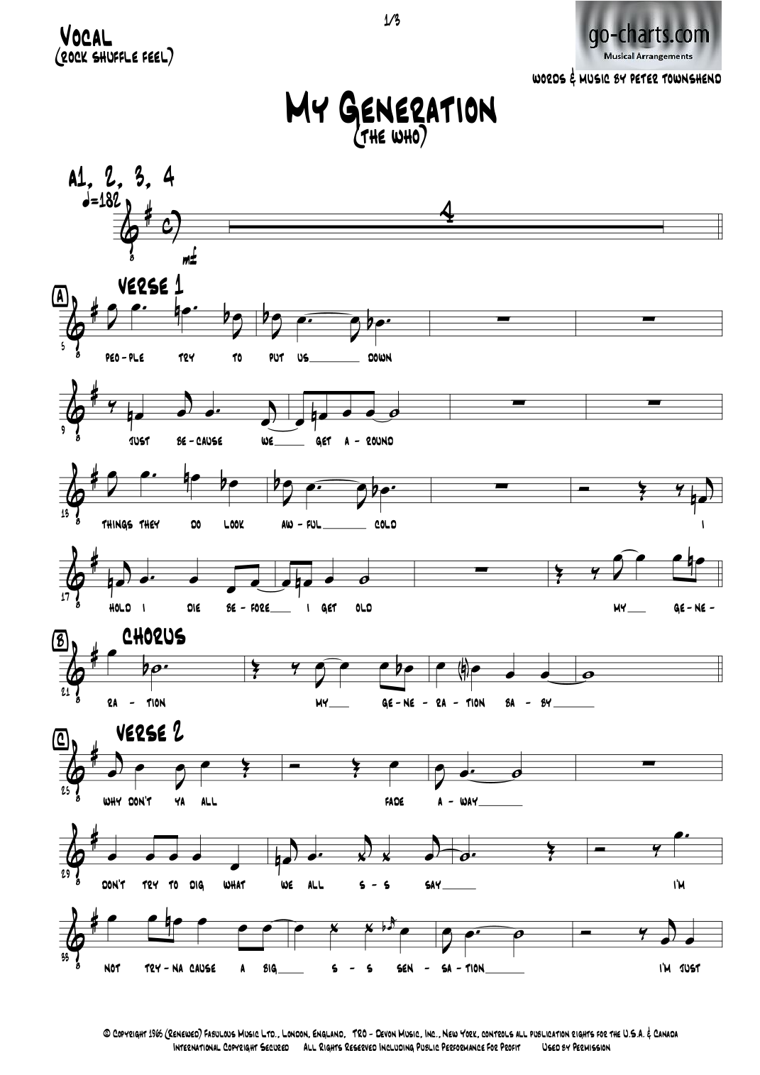 My Generation (arr. Andy Davidson go-charts.com) by The Who Full Orchestra