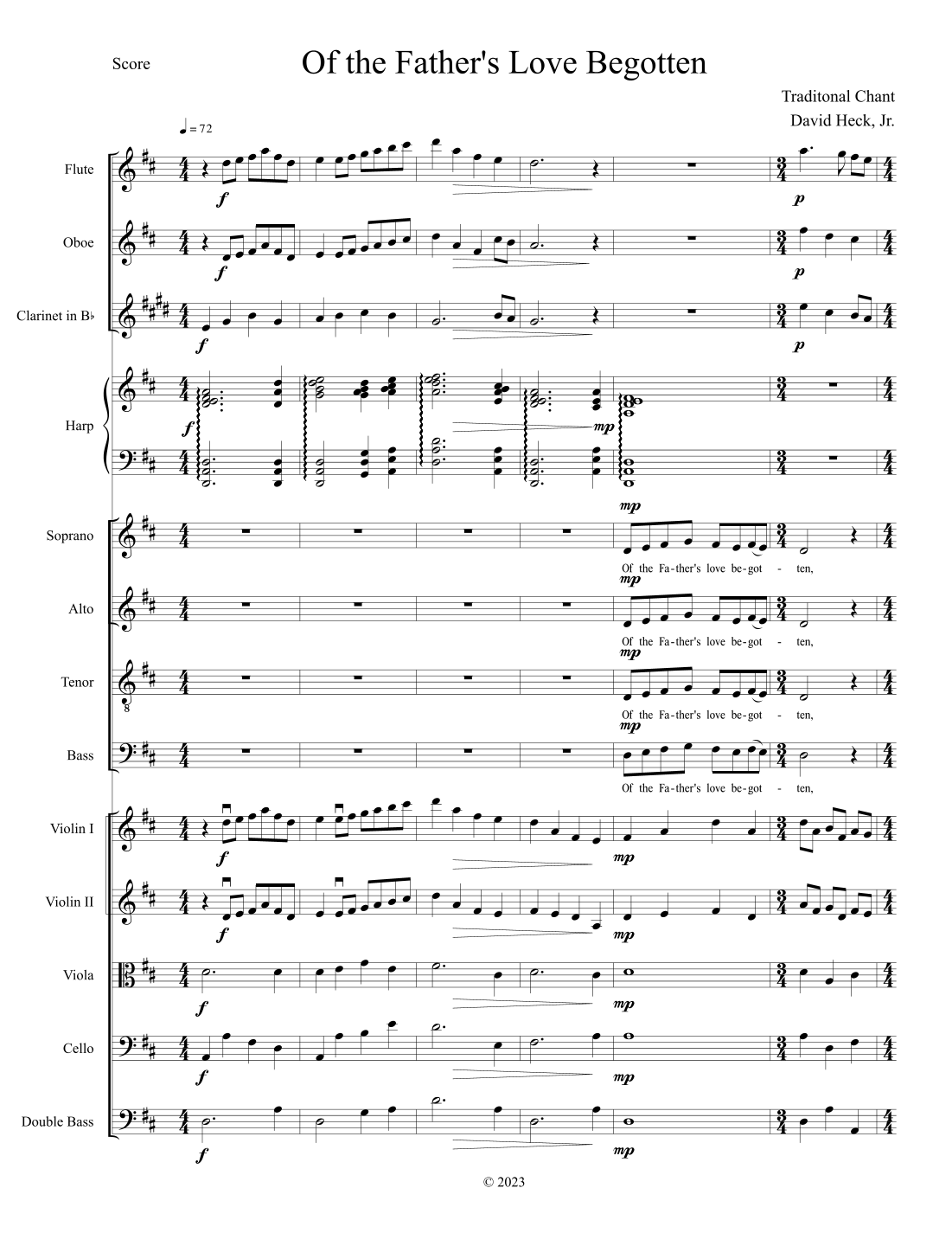 Of the Father's Love Begotten (arr. David Heck, Jr.) by Traditional Full Orchestra