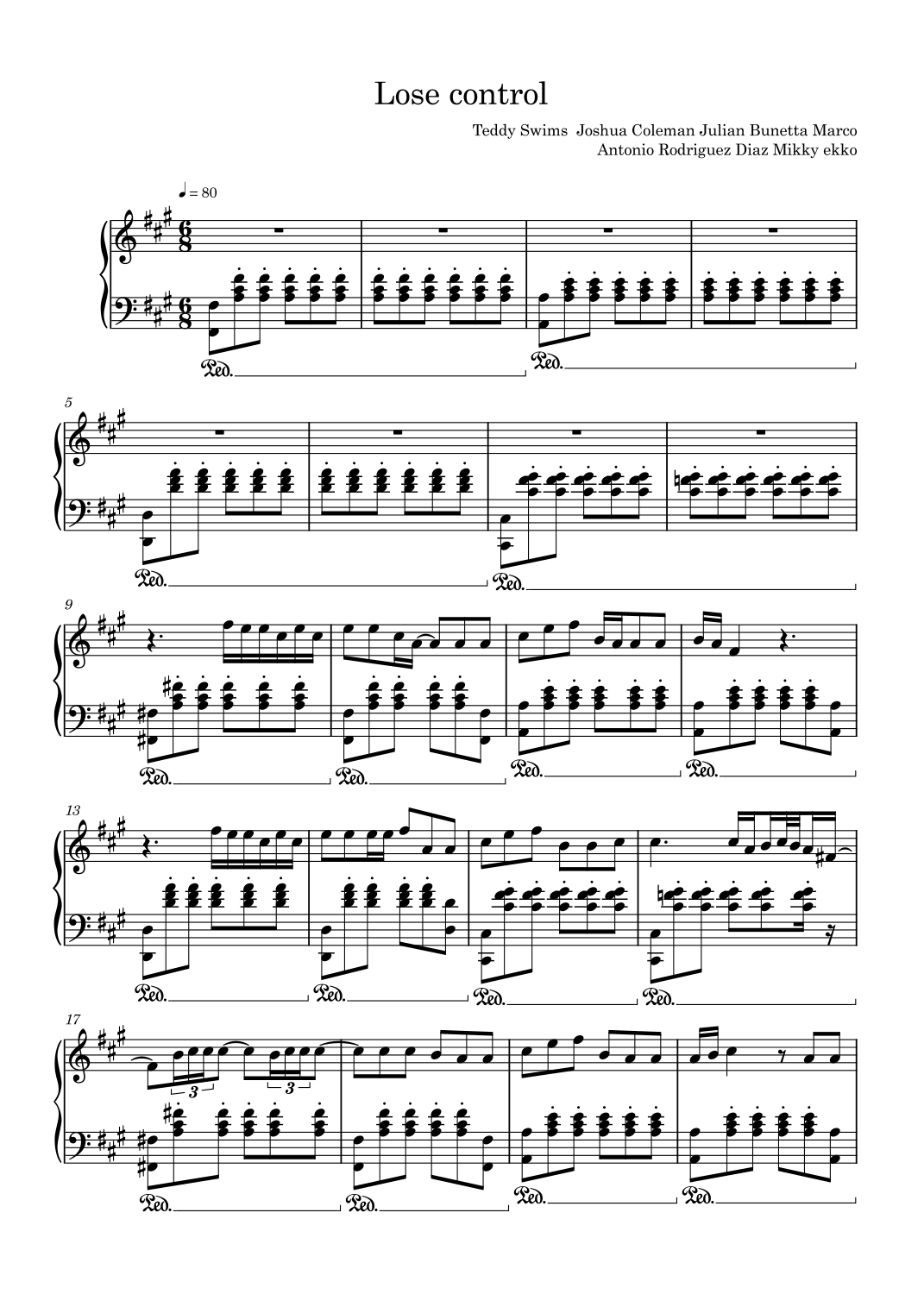 Lose Control Violin Tutorial Lose Control (arr. Sylvain Harvus) by Teddy Swims Sheet Music for Piano ...
