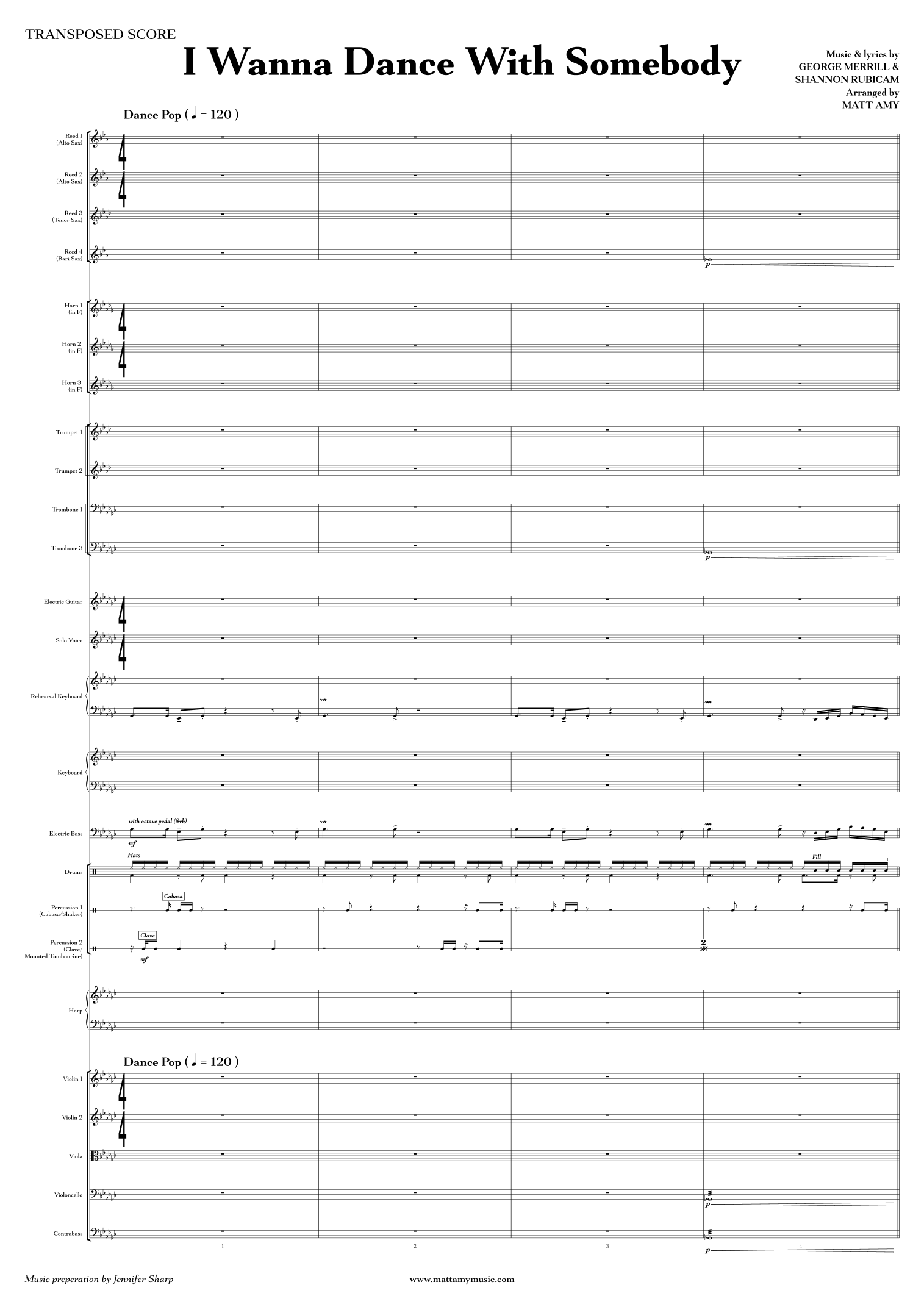 I Wanna Dance With Somebody (arr. Matt Amy) by Whitney Houston Full Orchestra