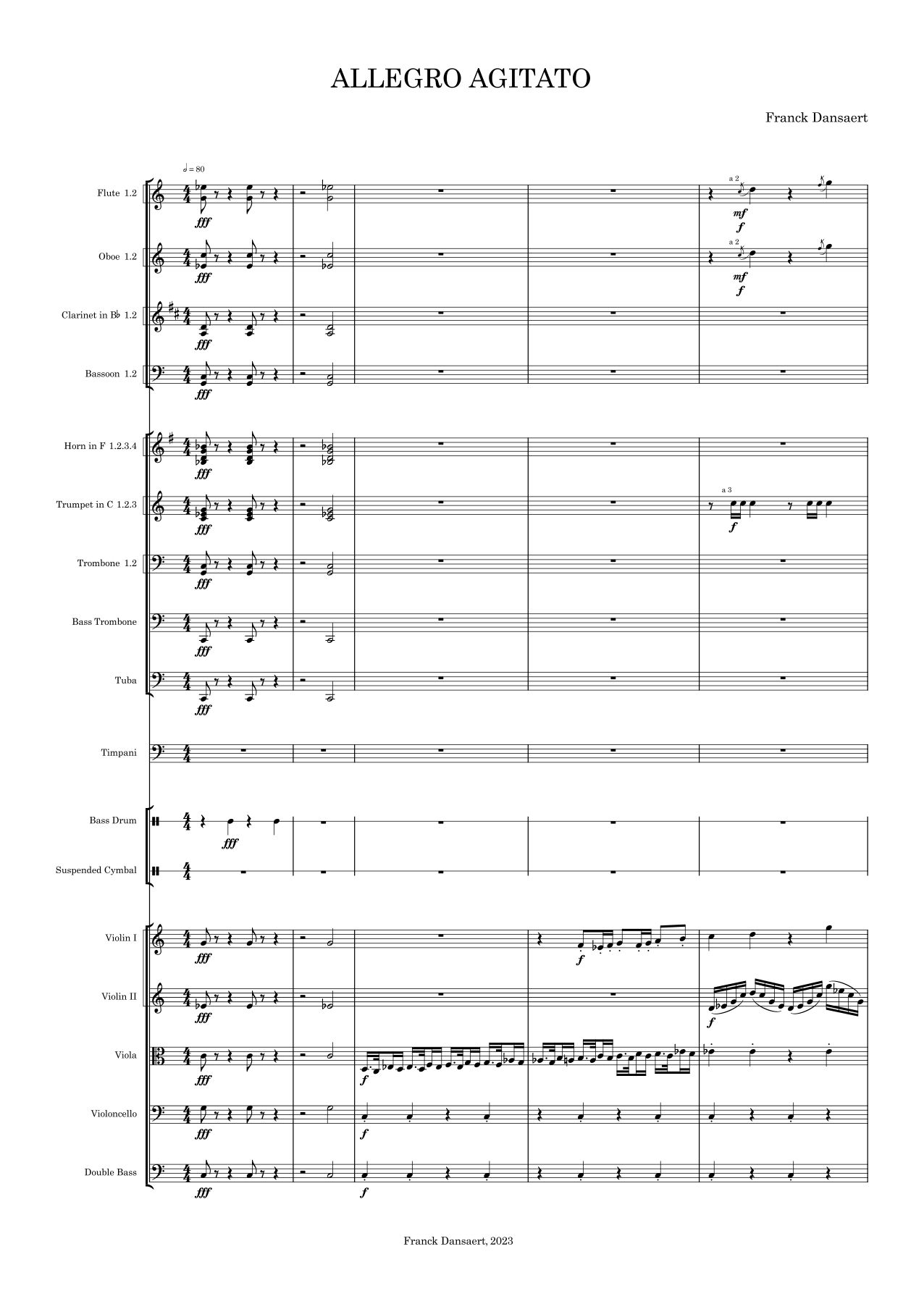 ALLEGRO AGITATO - Score Only by Franck Dansaert Full Orchestra