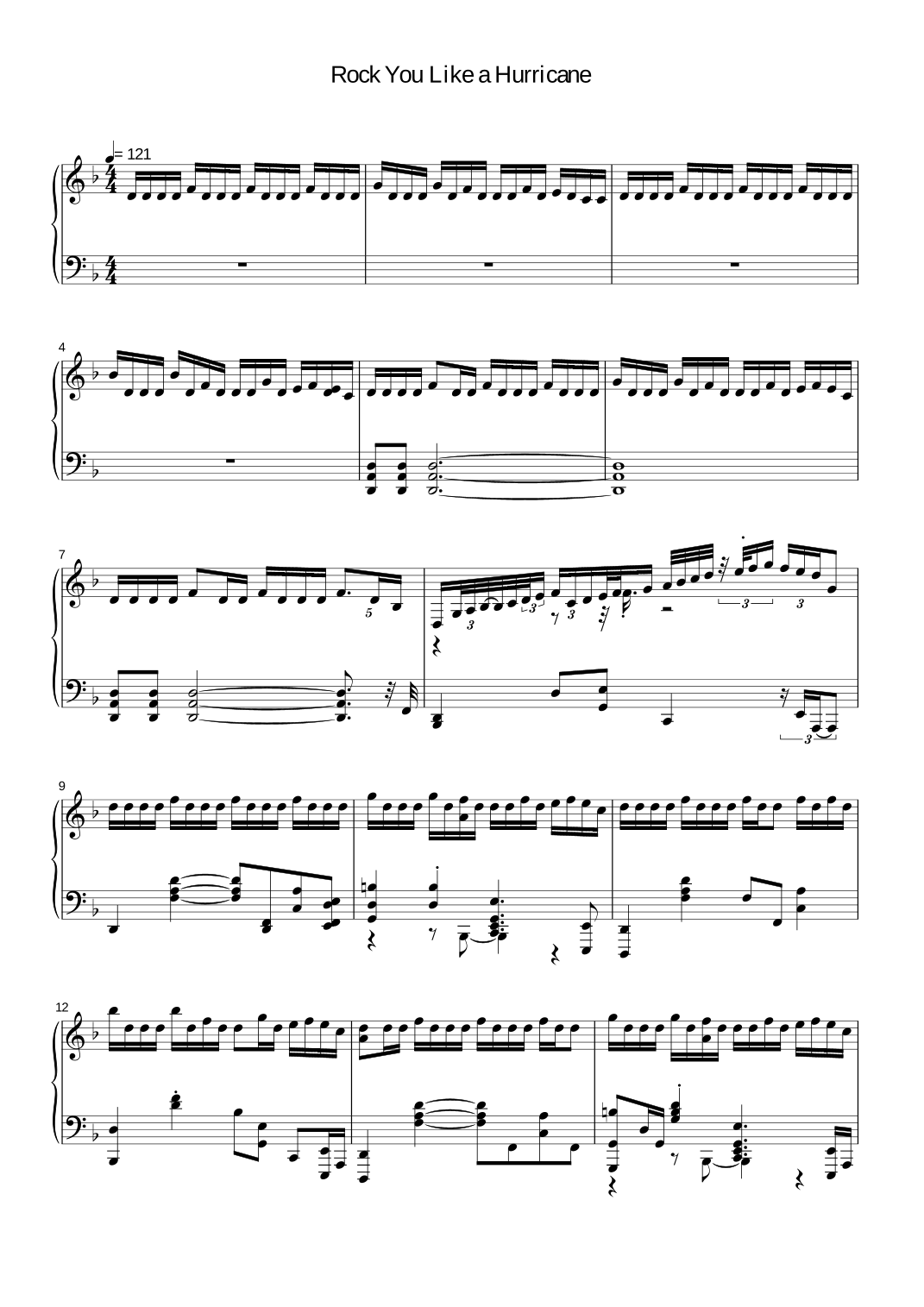 Indian Money Rocks Rock You Like A Hurricane by The Scorpions Sheet Music for Piano, Vocal ...