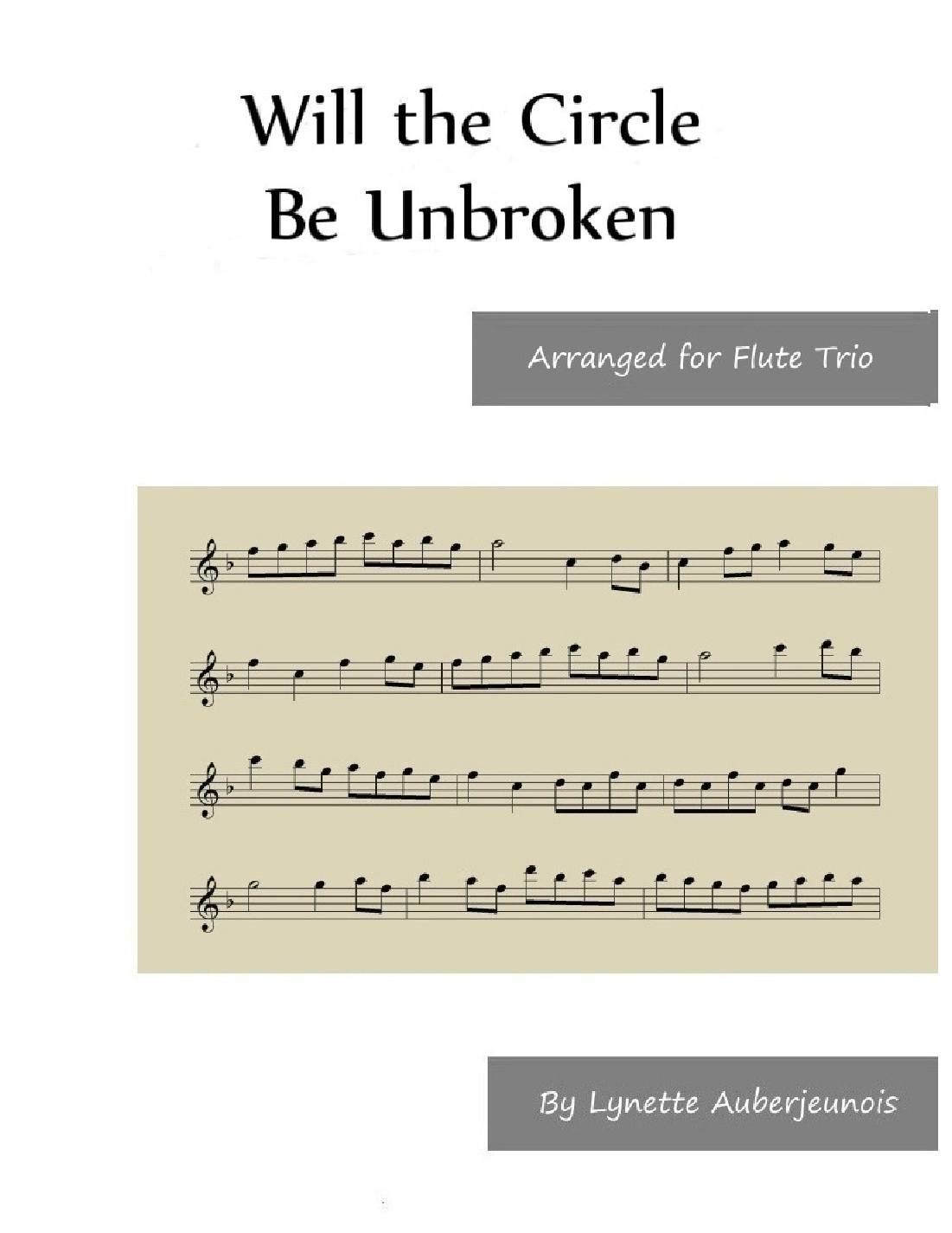 Will the Circle Be Unbroken - Flute Trio by Charles H. Gabriel Sheet ...