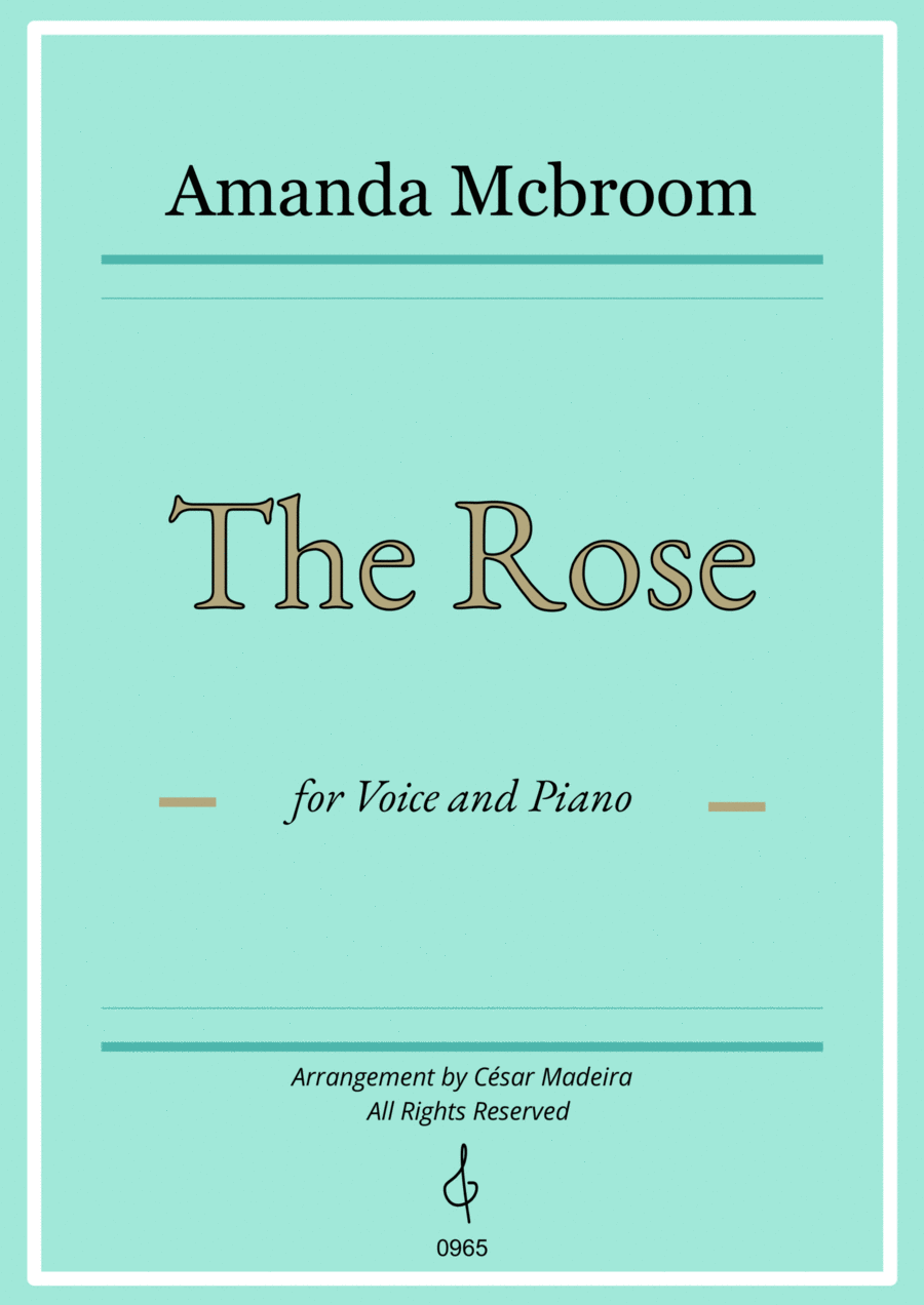 The Rose Partitions Bette Midler Piano et Chant