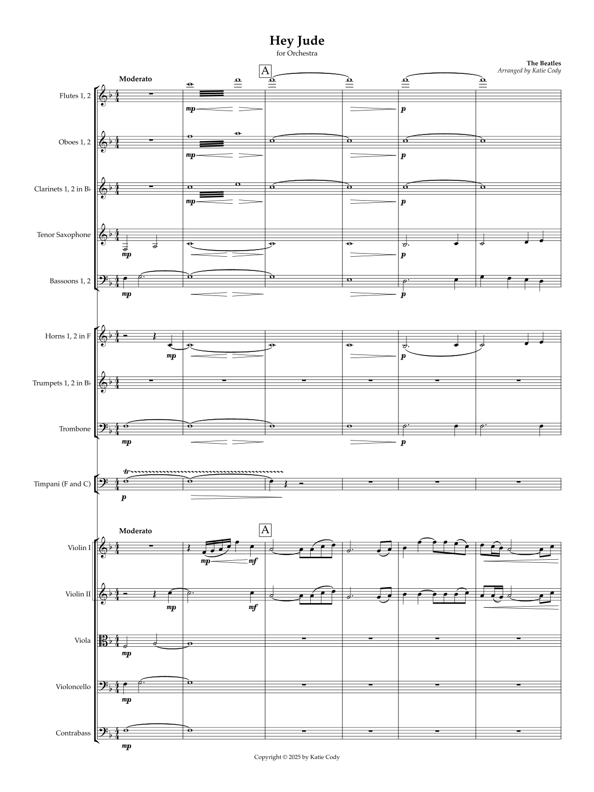 Hey Jude (arr. Katie Cody) by The Beatles Full Orchestra