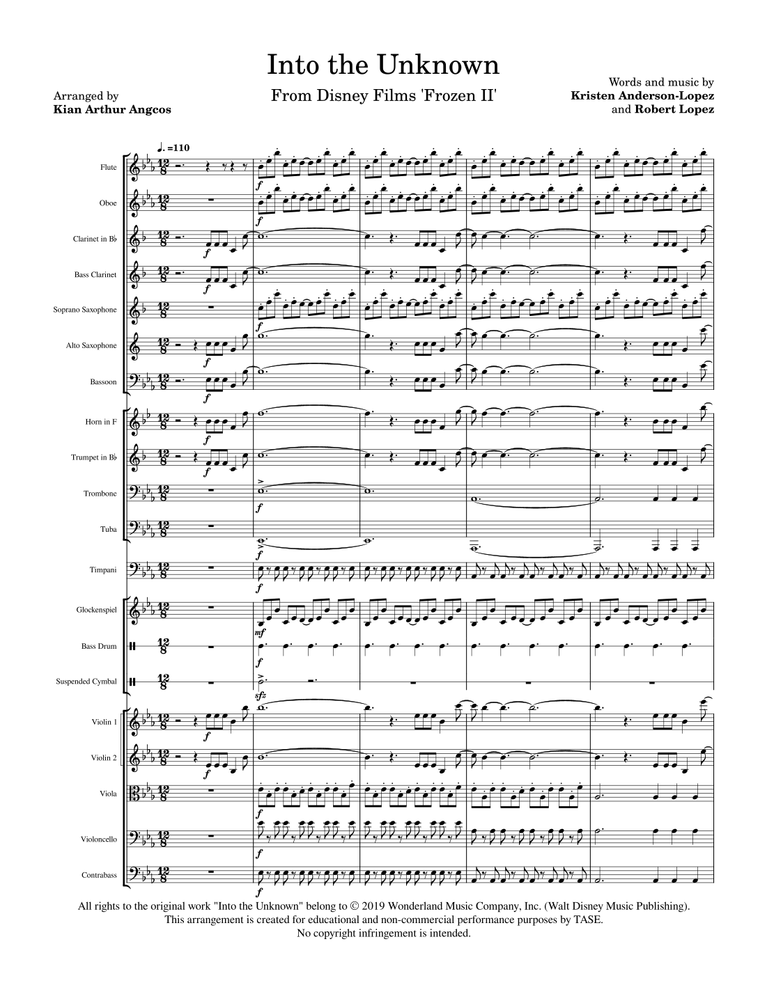 Into The Unknown (arr. Kian Arthur Angcos) by Panic! At The Disco 管弦乐团 - 预览