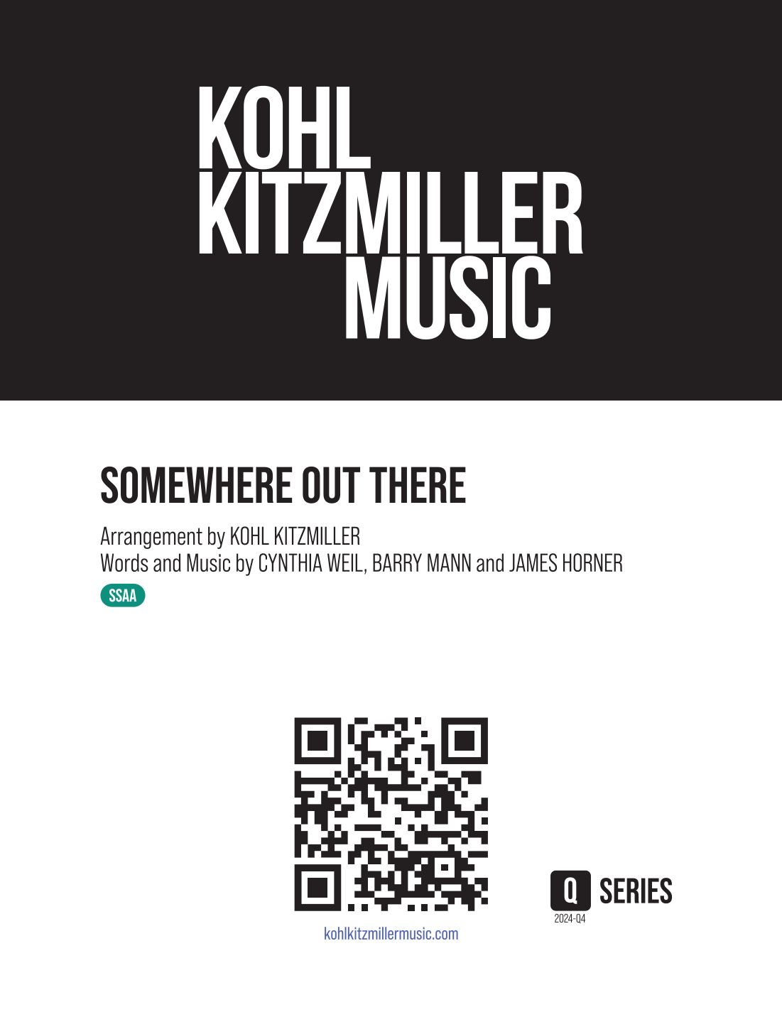 Interactive Digital Sheet Music preview of 'Somewhere Out There (arr. Kohl Kitzmiller)' by Linda Ronstadt & James Ingram, SSAA Choir page 1