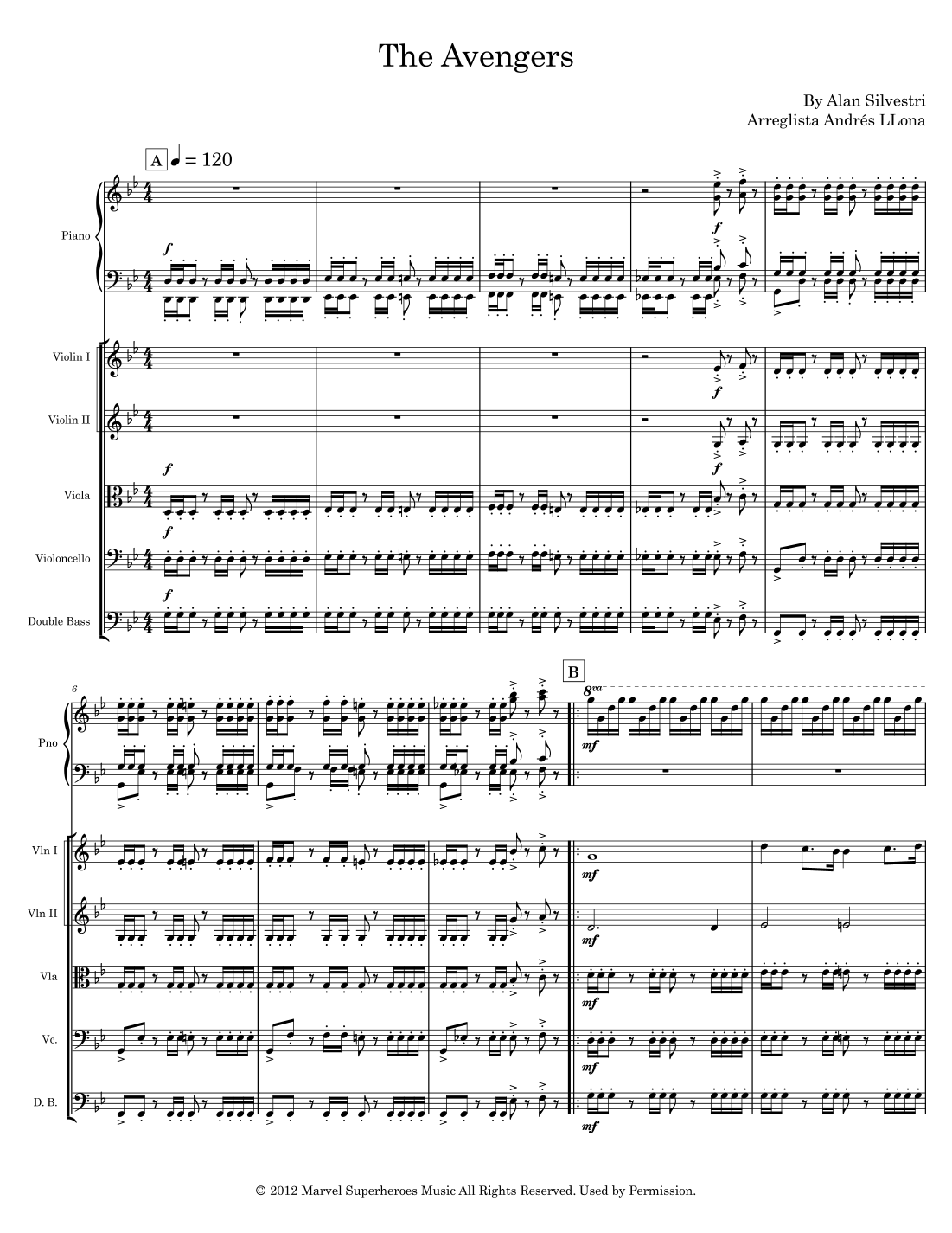 The Avengers (arr. Andrés LLona) by Alan Silvestri String Orchestra