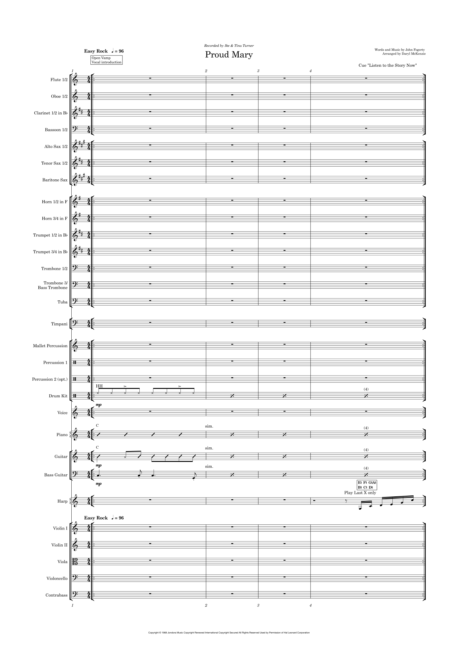 Proud Mary (arr. Daryl McKenzie) by Ike & Tina Turner Full Orchestra (管弦乐全编制) - 预览