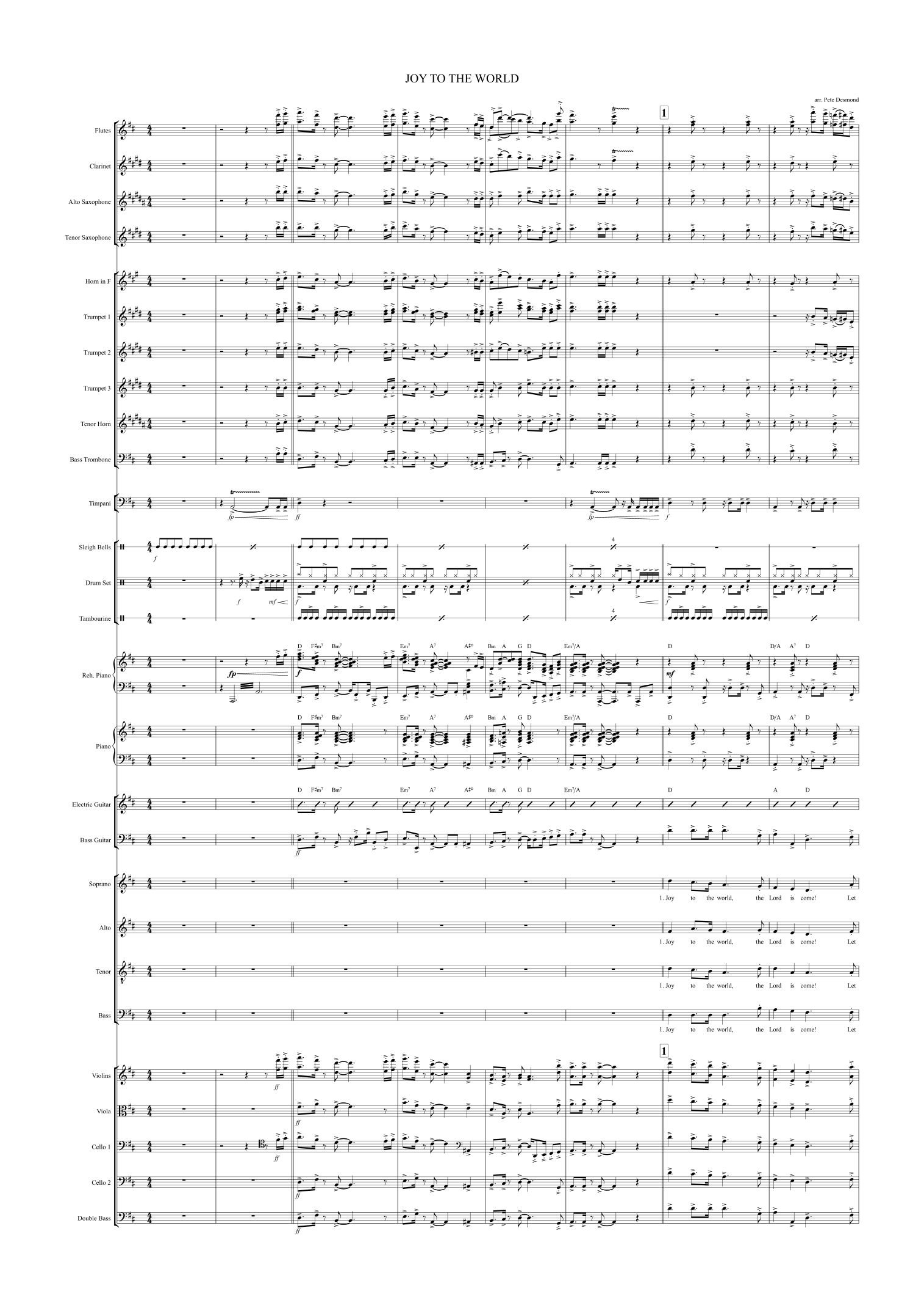 Joy to the World (arr. Peter Desmond) by G.F. Handel Full Orchestra