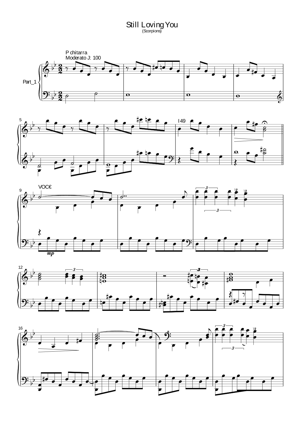 Still Loving You by The Scorpions Sheet Music for Guitar Tab