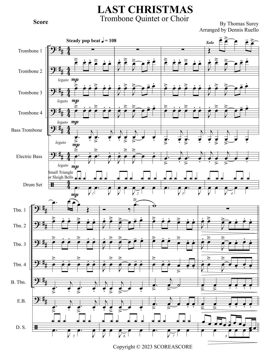 Last Christmas (Cover) (arr. Dennis Ruello) by Pastel Greger Sheet ...