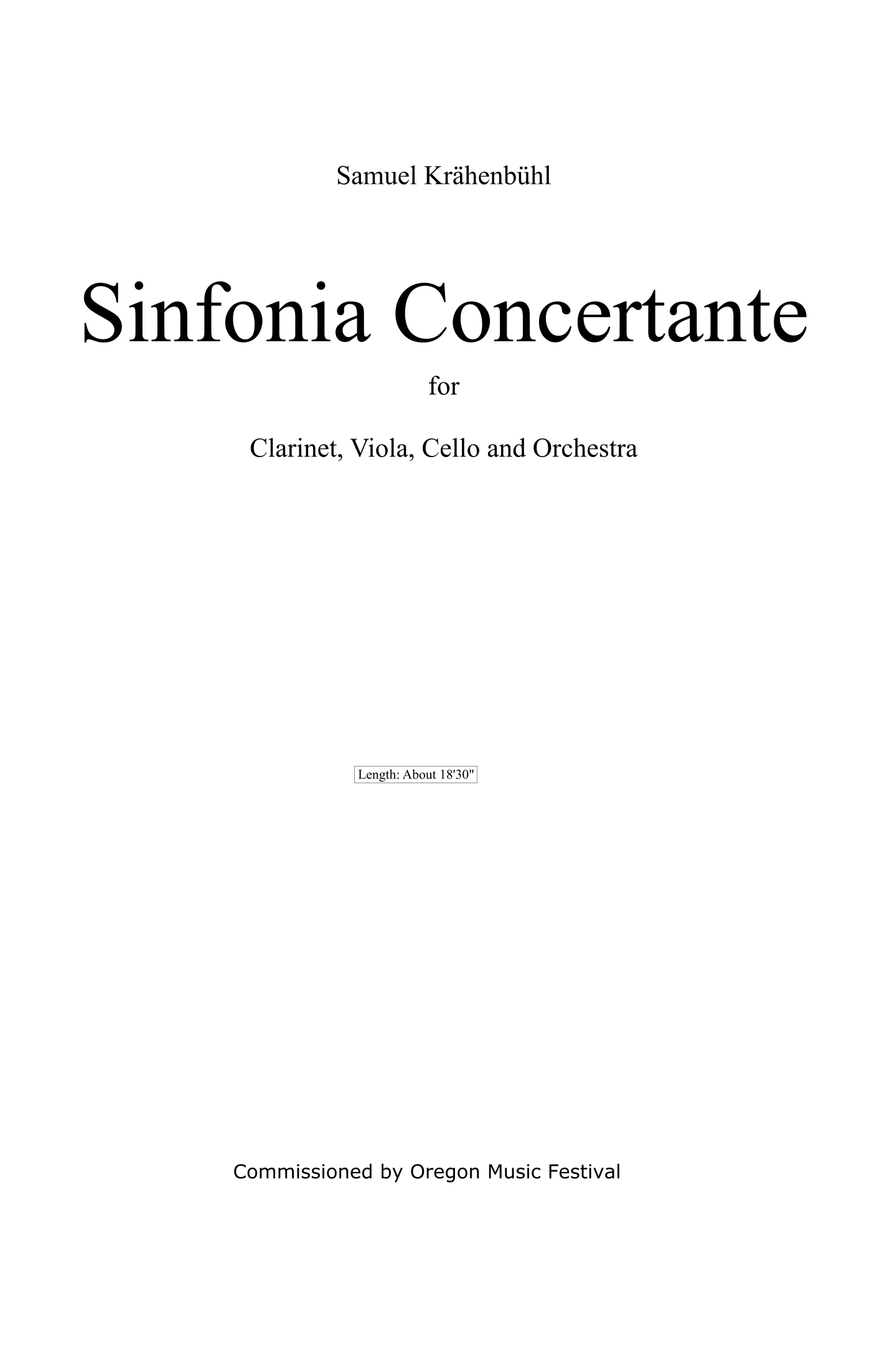 Samuel Krähenbühl 的 Sinfonia Concertante(管弦乐团全谱)- 预览