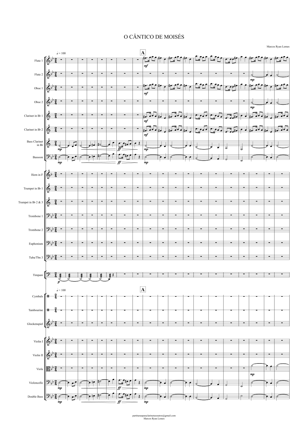 The Song of Moses - Score Only by Marcos Ryan V. Lemes Full Orchestra (摩西之歌 - 仅总谱,Marcos Ryan V. Lemes 管弦乐团) - 预览