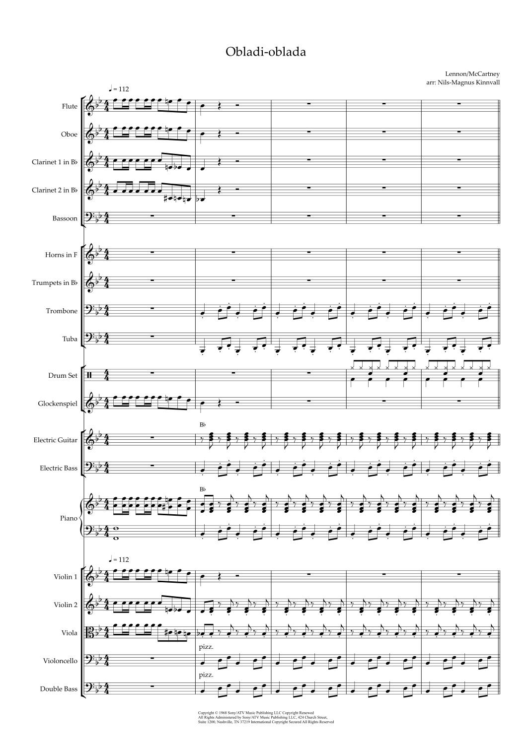Ob-La-Di, Ob-La-Da (arr. Nils-Magnus Kinnvall) by The Beatles 管弦乐团 - 预览