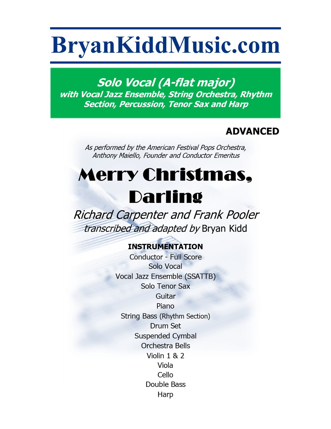 Merry Christmas, Darling (arr. Bryan Kidd) by The Carpenters Full Orchestra