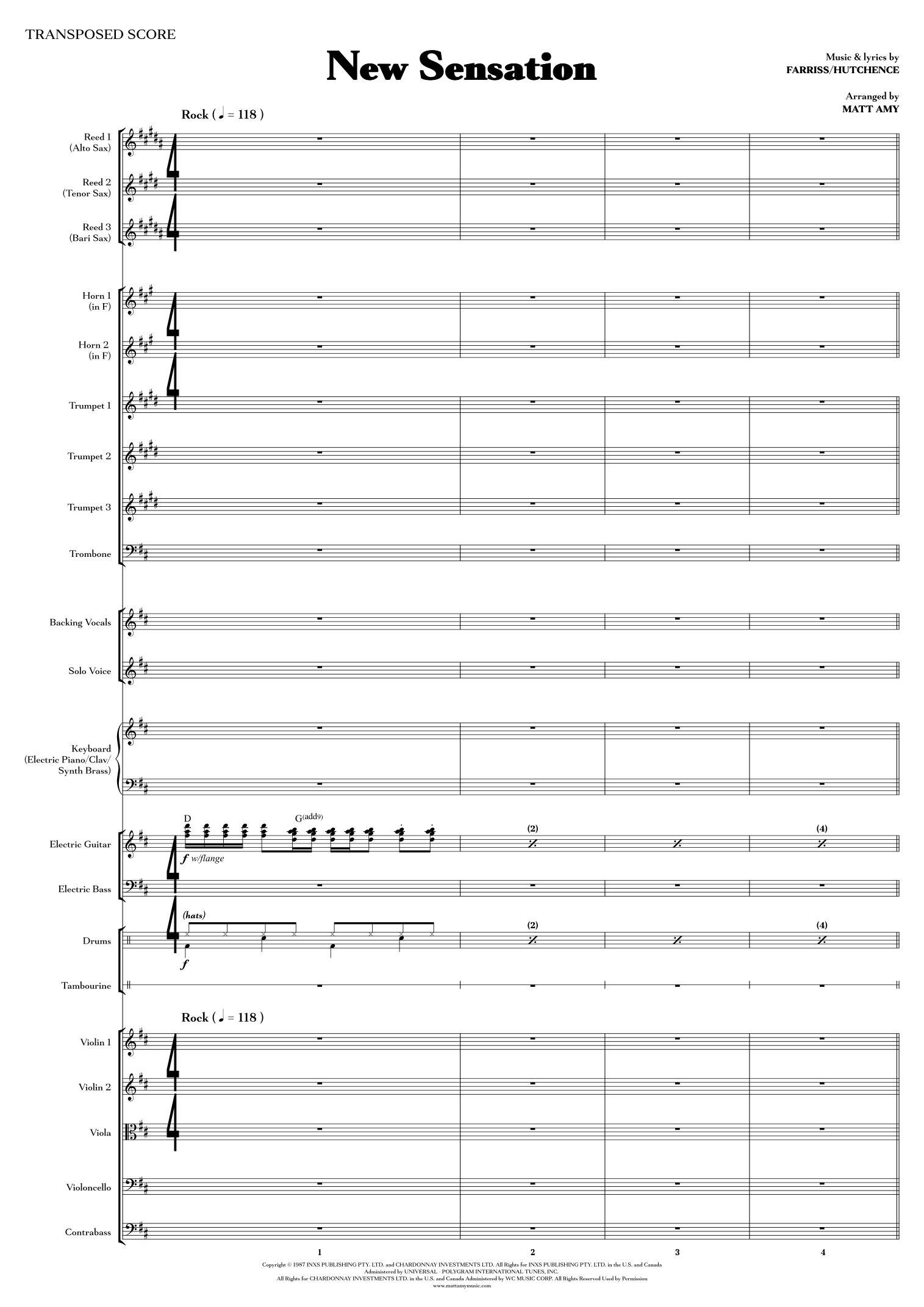 New Sensation (arr. Matt Amy) by INXS 管弦乐团全编制 - 预览