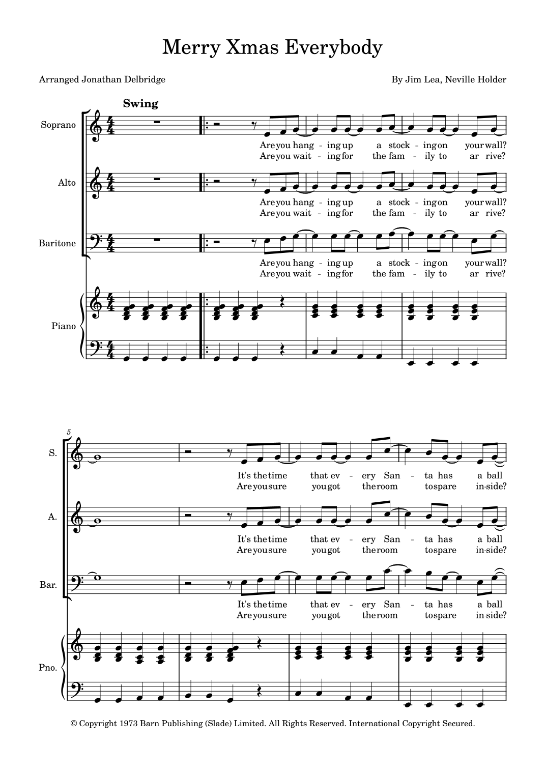 Merry Xmas Everybody (arr. Jonathan Delbridge) by Slade Sheet Music for ...