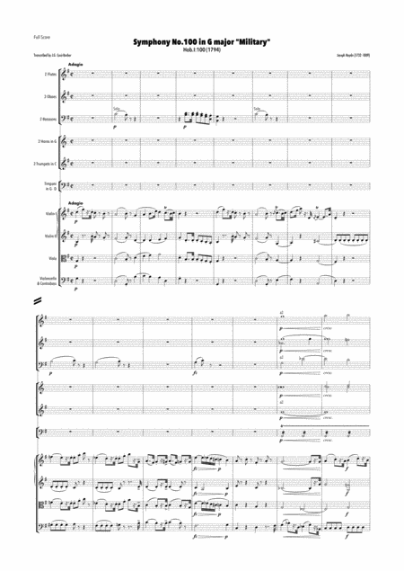 Haydn - Symphony No.100 in G major, Hob.I:100 "Military" (arr. J.G. Cucó Barber) by Joseph Haydn Full Orchestra