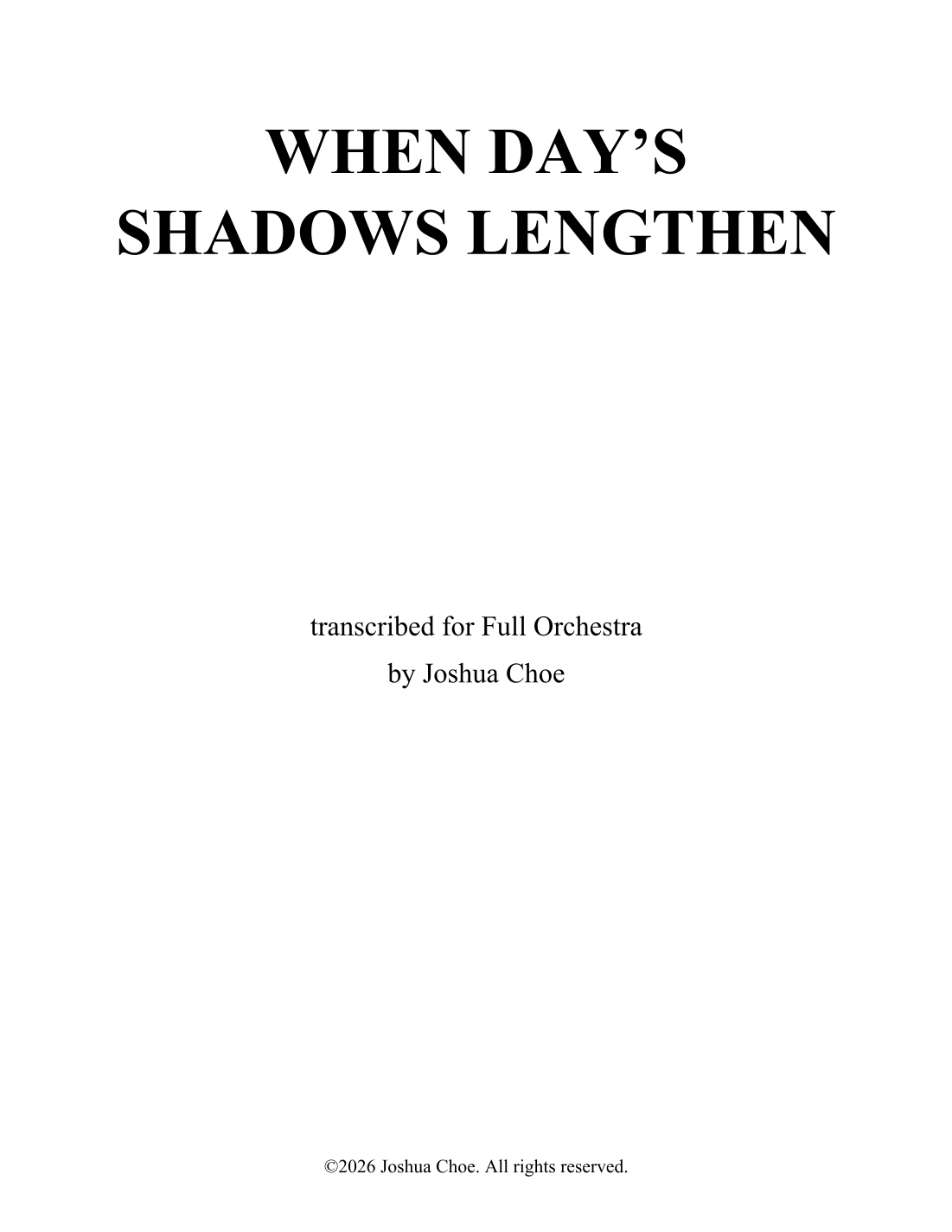 When Day’s Shadows Lengthen (arr. JMJ Arrangements) by Traditional 管弦乐团 - 预览